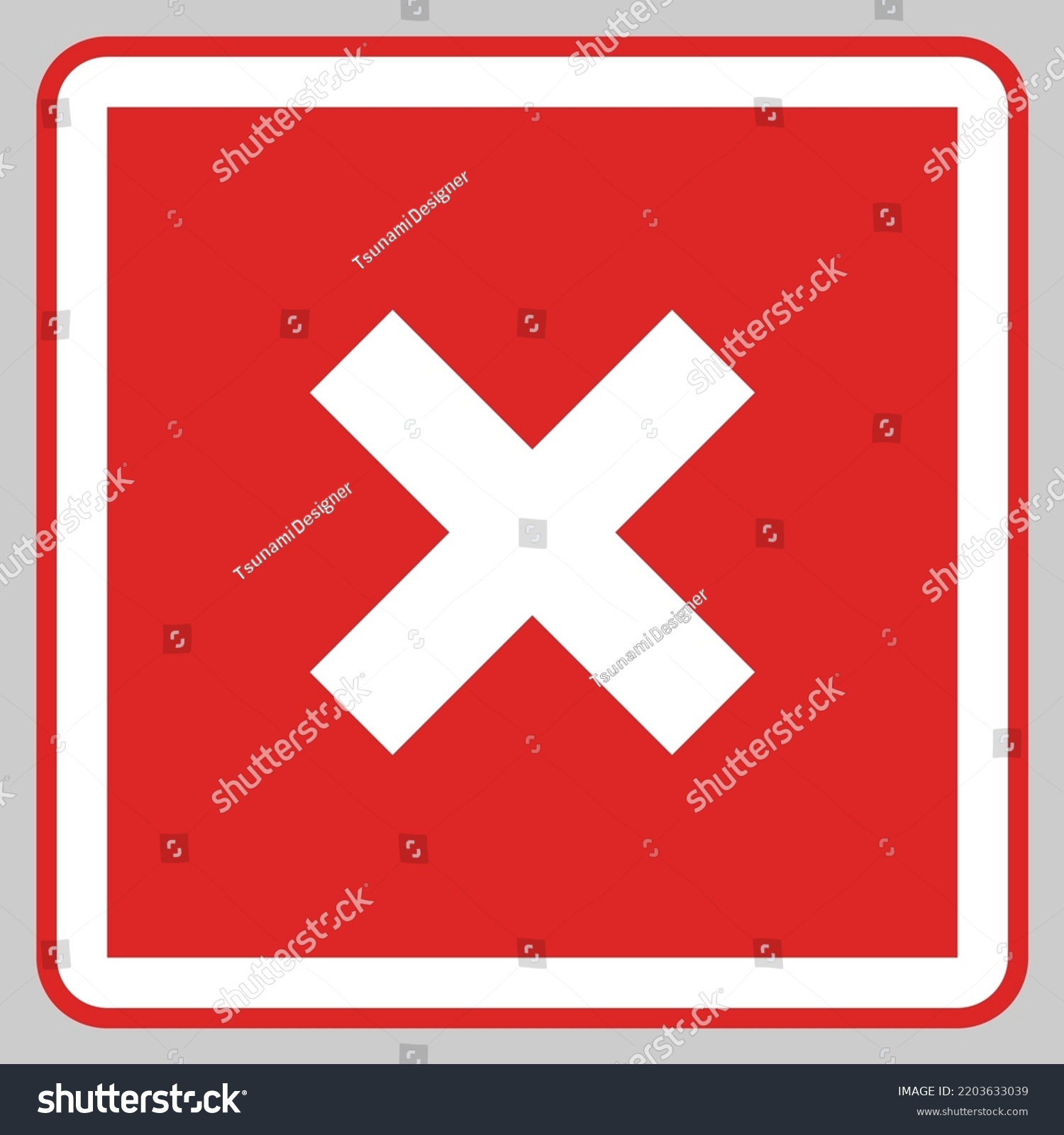 Wrong Marks Cross Marks Rejected Disapproved Royalty Free Stock Vector 2203633039