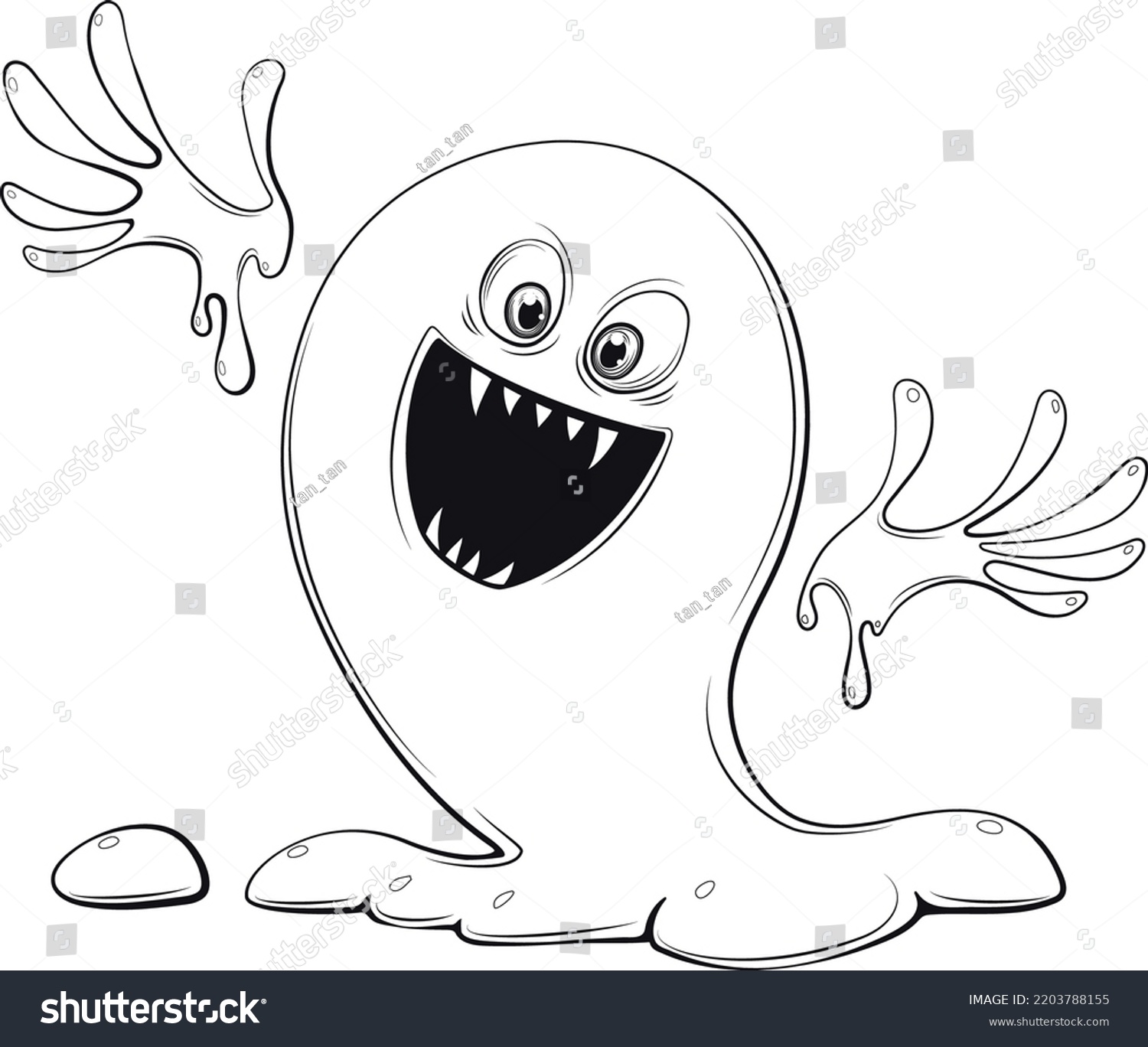 Slime monster.Halloween detail.Coloring.Liquid - Royalty Free Stock ...