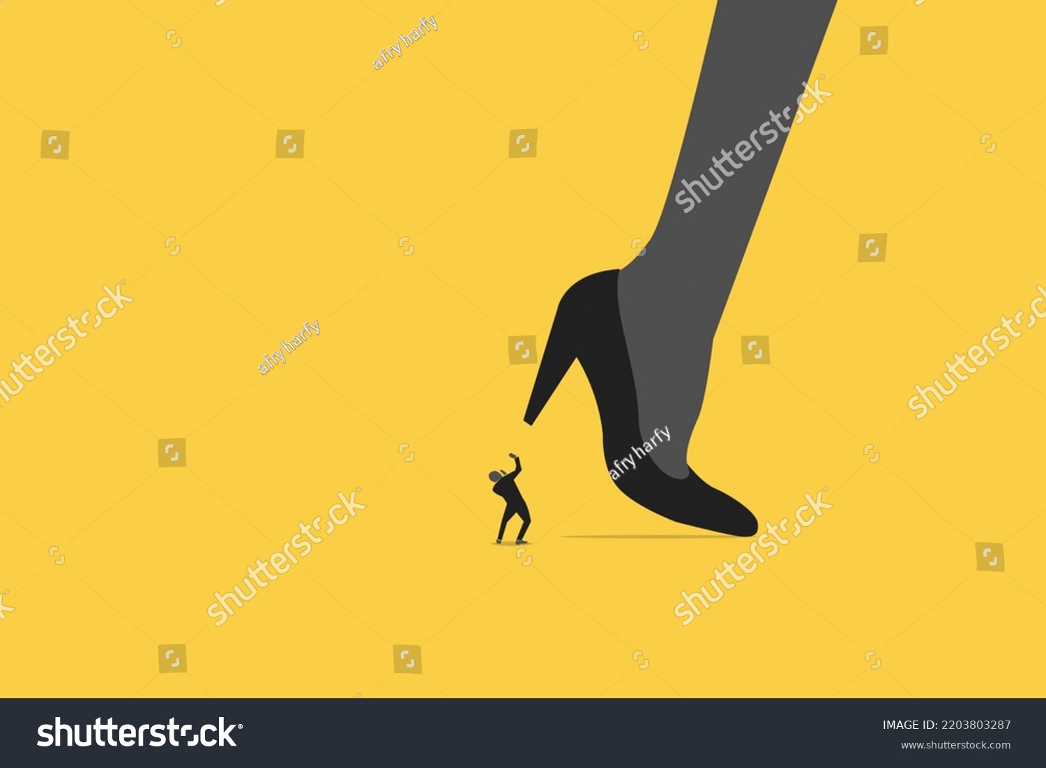 woman big shoes trying to stomping step on his - Royalty Free Stock ...