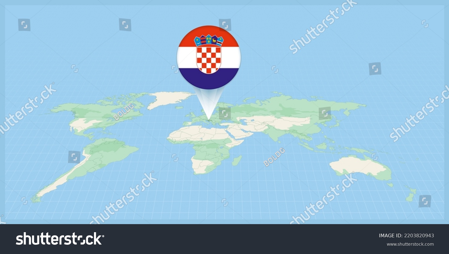 Location Of Croatia On The World Map Marked Royalty Free Stock Avopix 2203820943