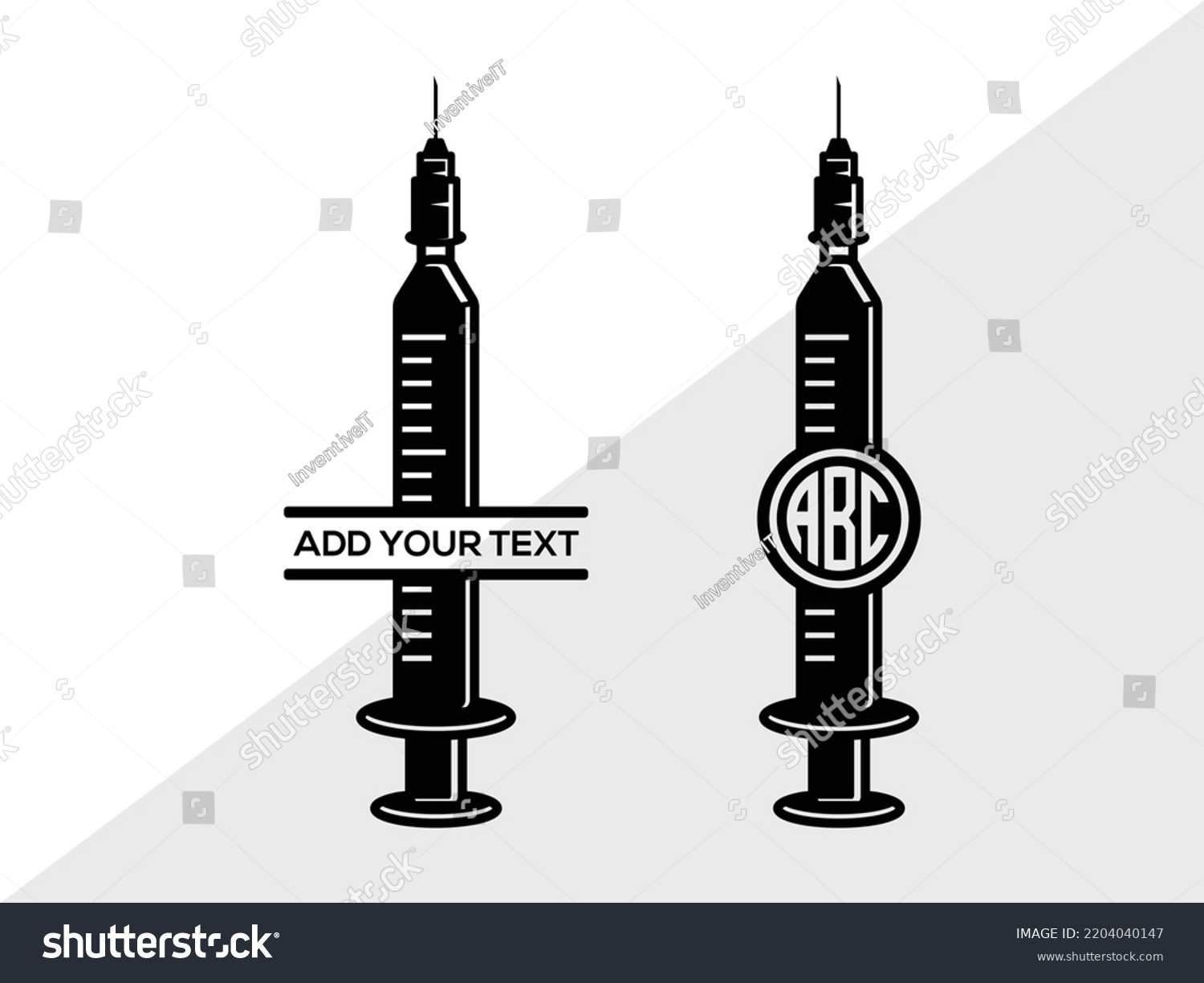 Syringe SVG Printable Vector Illustration - Royalty Free Stock Vector 2204040147 - Avopix.com