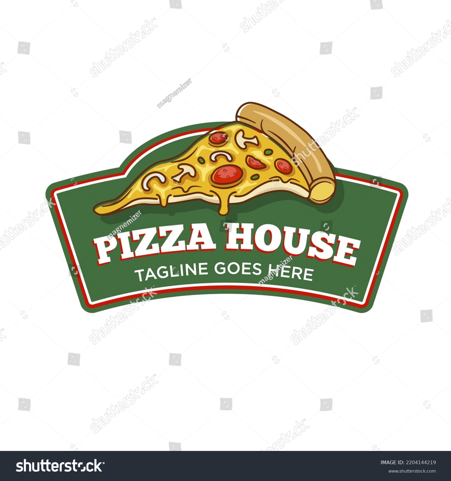Pizza House Logo Design Template Royalty Free Stock Vector 2204144219
