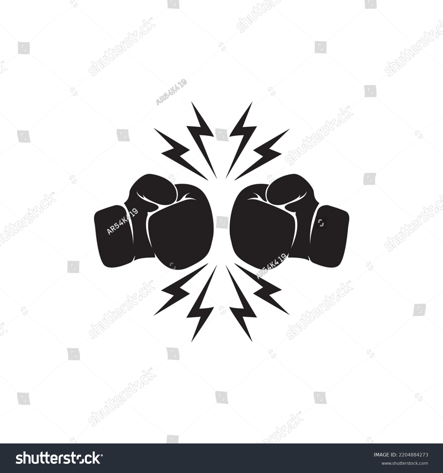 boxing gloves logo vector icon illustration design #2204884273