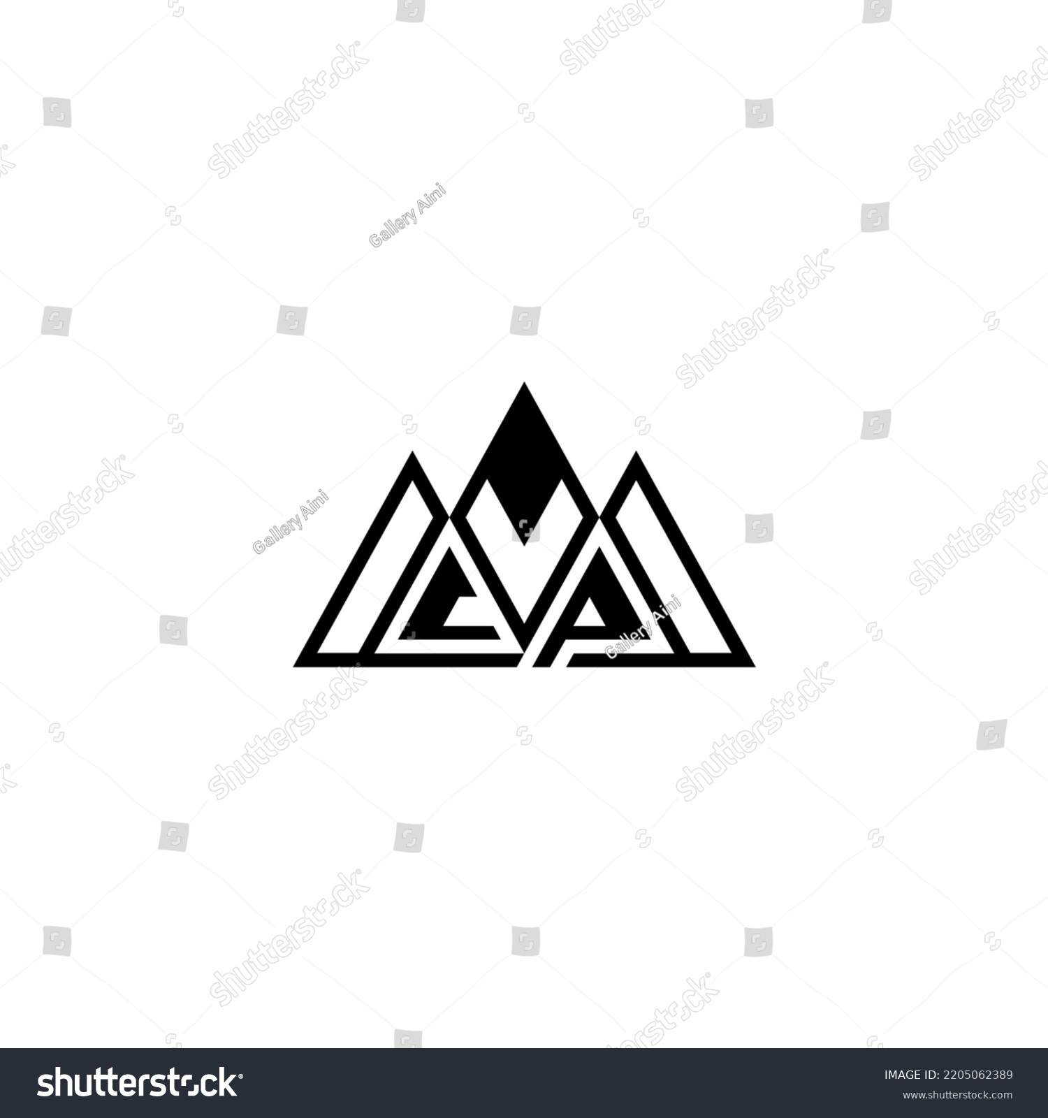 triangle montain logo design vector template - Royalty Free Stock ...