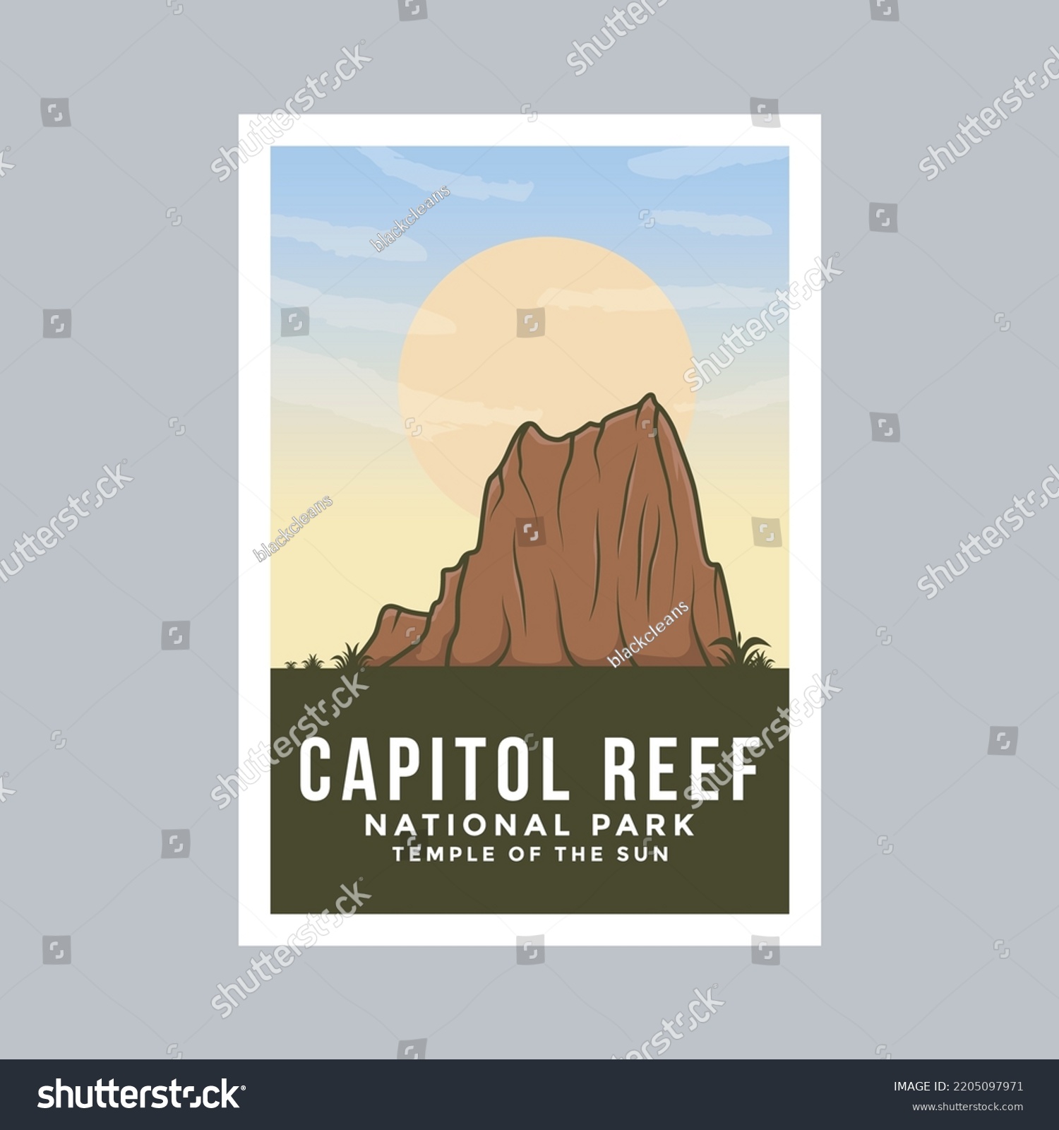 Capitol reef National Park poster illustration - Royalty Free Stock ...