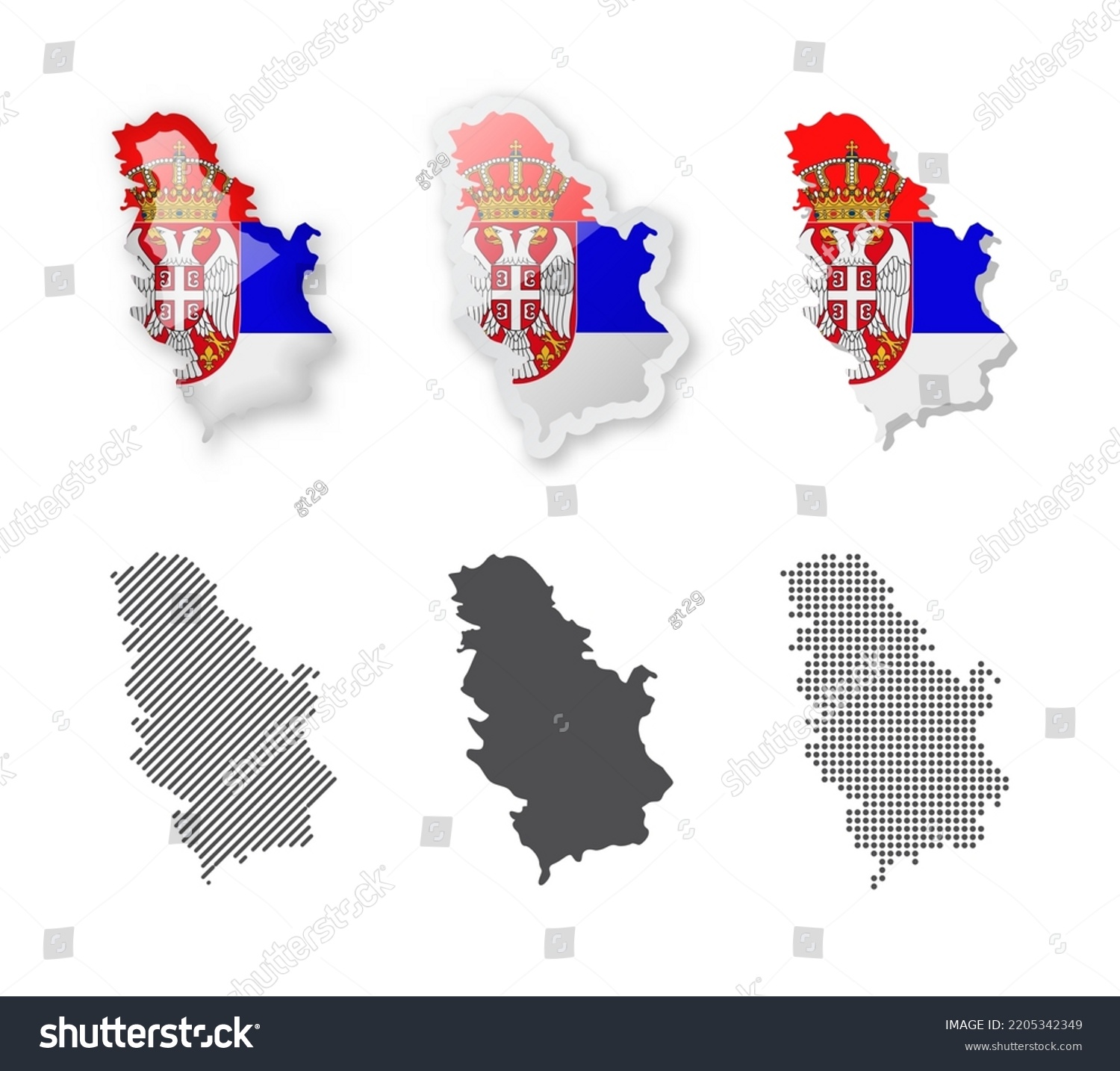 Serbia - Maps Collection. Six maps of different - Royalty Free Stock ...