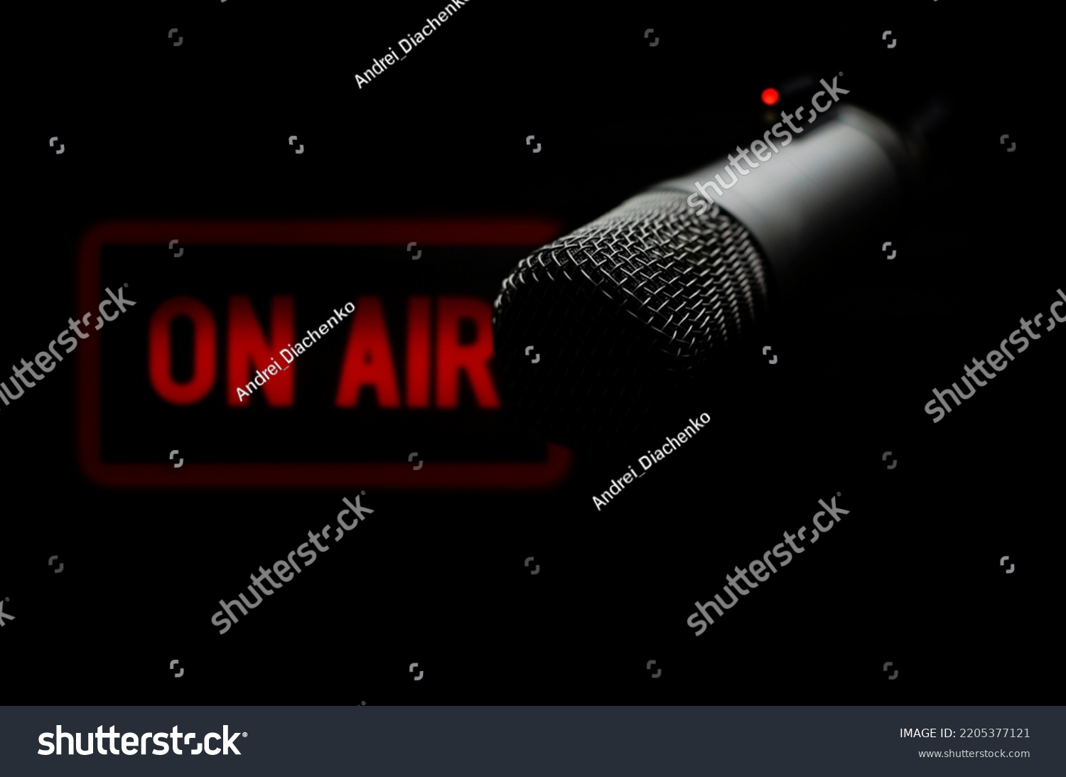 Professional microphone and on air sign #2205377121