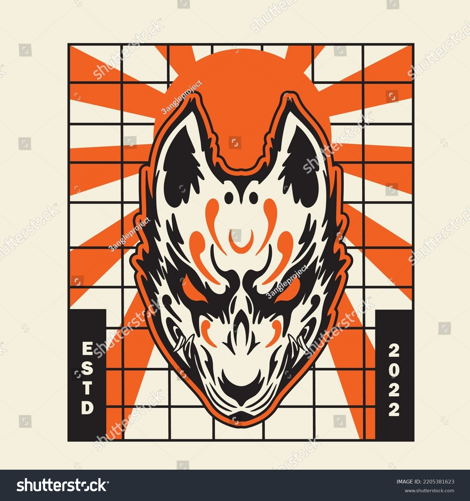 japanese fox mask vector, japanese mask - Royalty Free Stock Vector ...