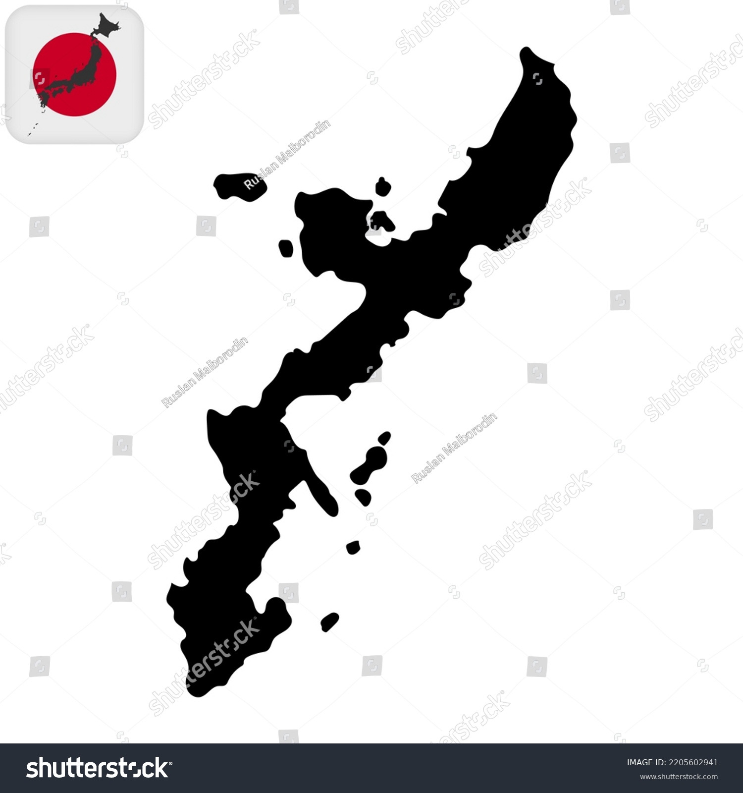 Okinawa island map. Vector illustration - Royalty Free Stock Vector ...