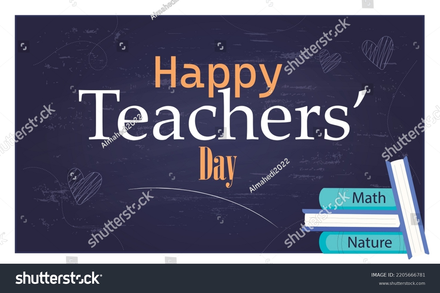 happy teacher day 2022 , VECTOR BACKGROUND, - Royalty Free Stock Vector ...