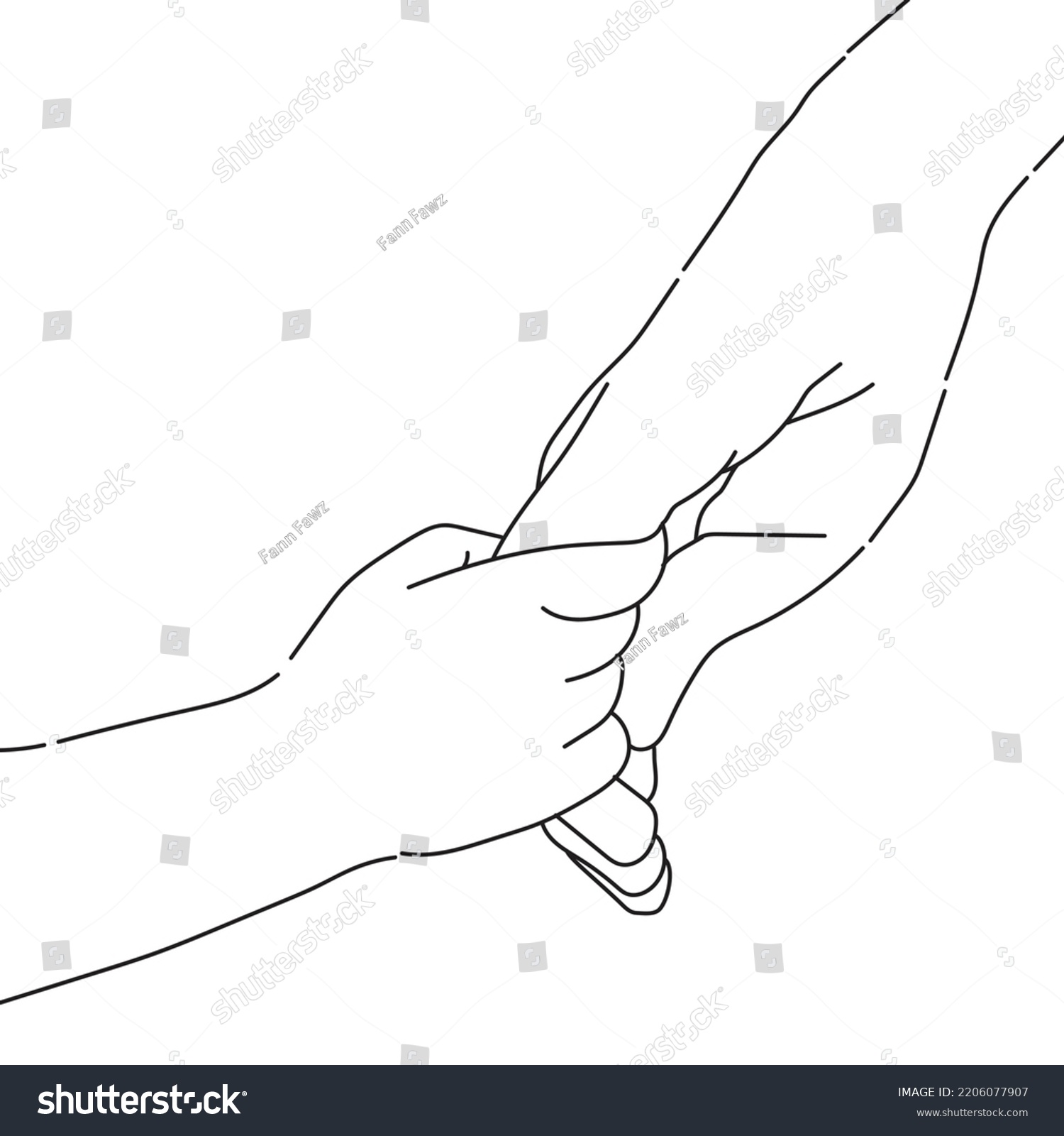 a child joins hands with mother - Royalty Free Stock Vector 2206077907 ...