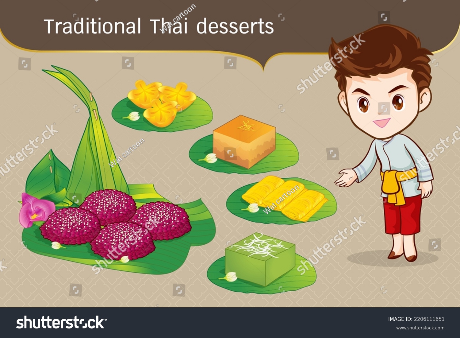 Thai character in traditional costume Sawasdee - Royalty Free Stock ...