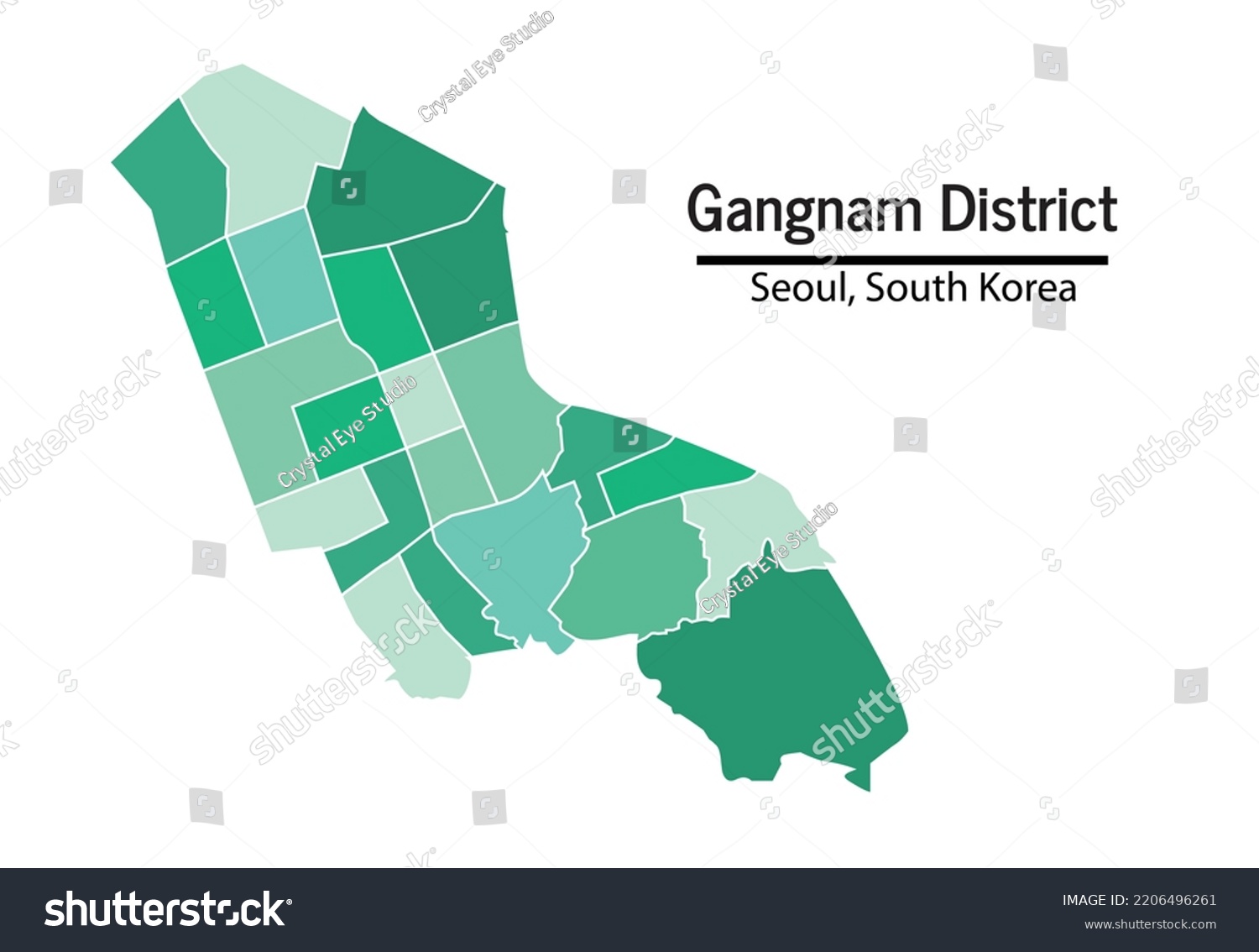 Gangnam Gu District Map in Seoul South Korea. - Royalty Free Stock ...