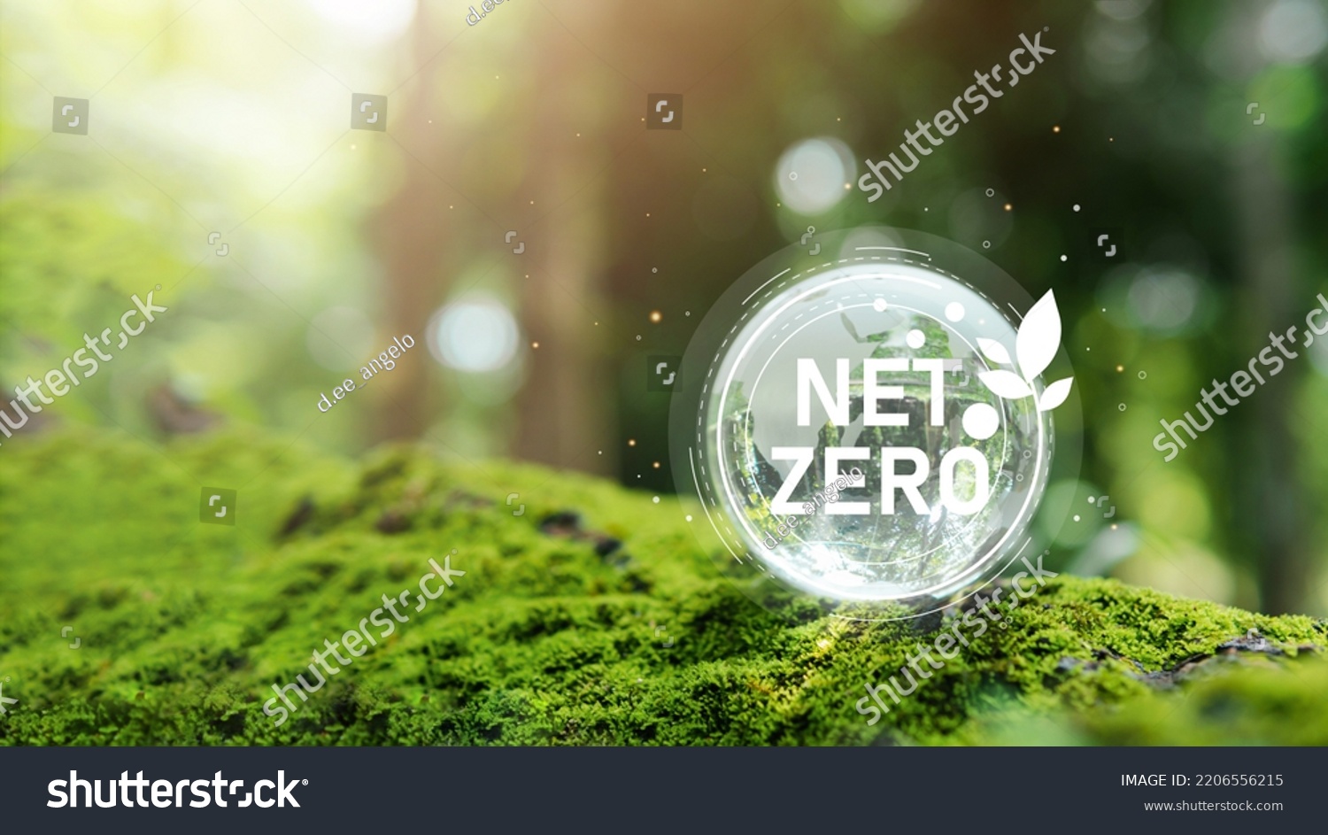 Carbon neutral and net zero concept natural environment A climate-neutral long-term strategy greenhouse gas emissions targets Globe globe with green net center icon. #2206556215