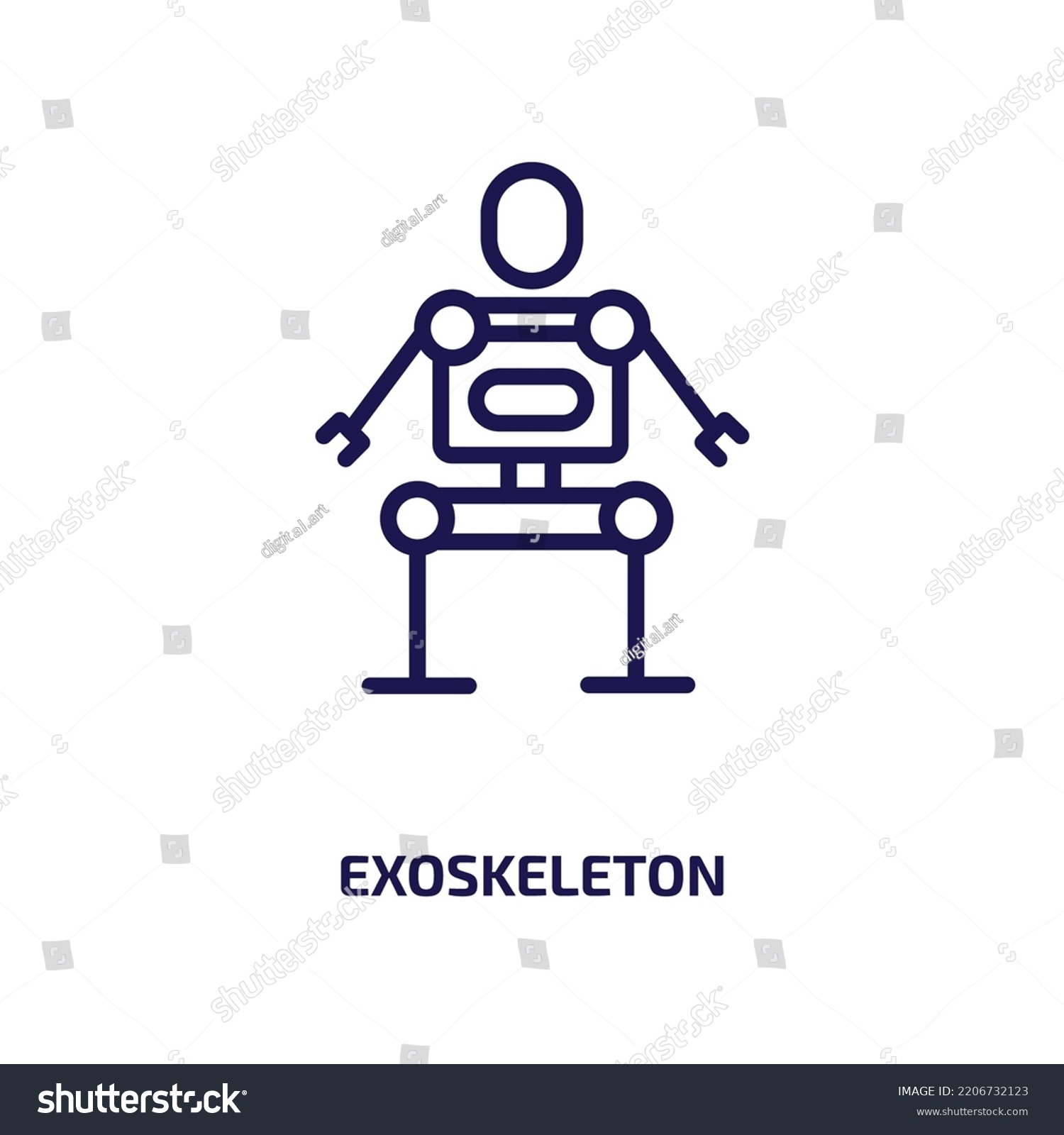 Exoskeleton Icon From Artificial Intellegence Royalty Free Stock Vector 2206732123 4045