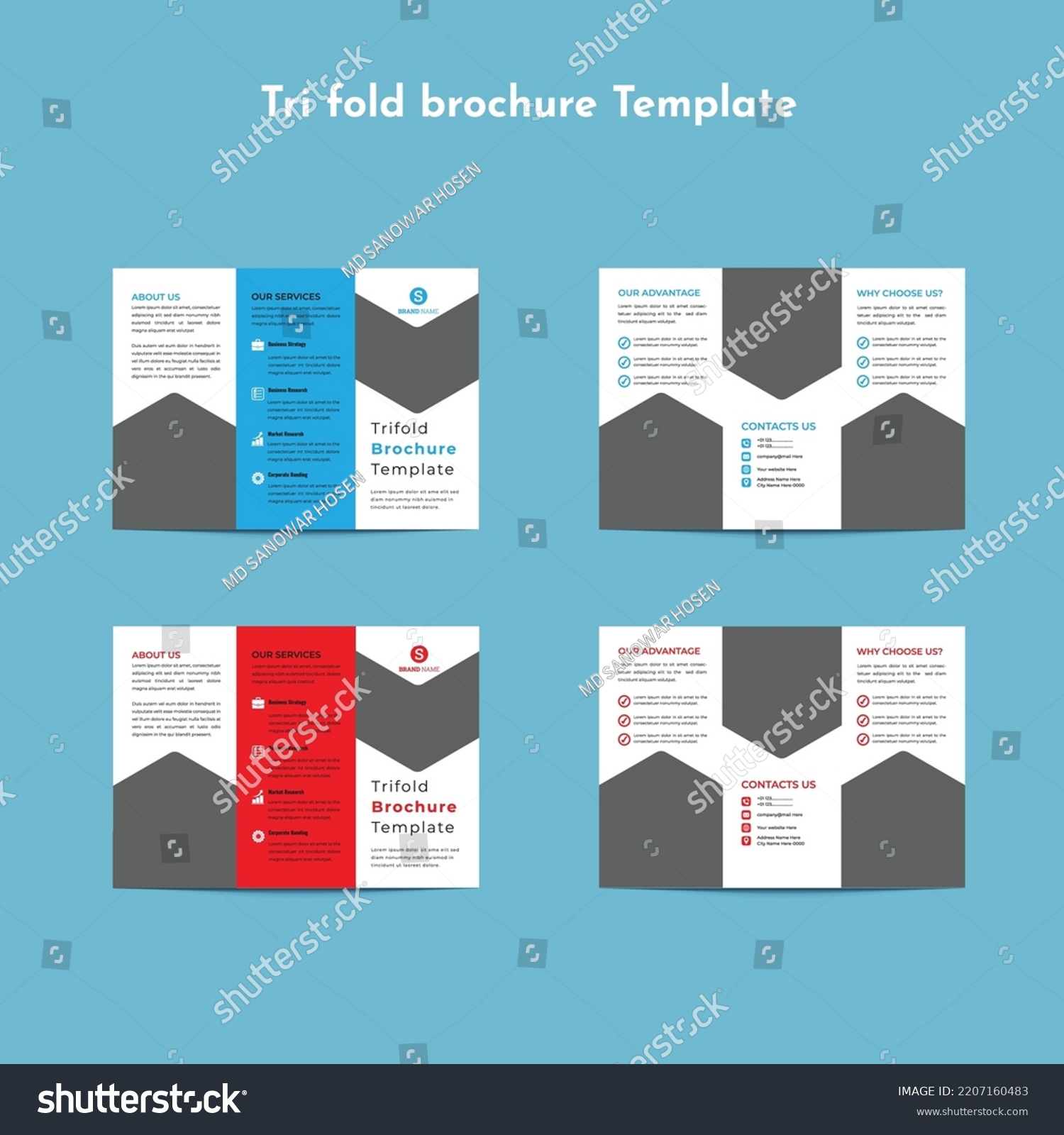 Tri Fold Brochure Design Template - Royalty Free Stock Vector ...