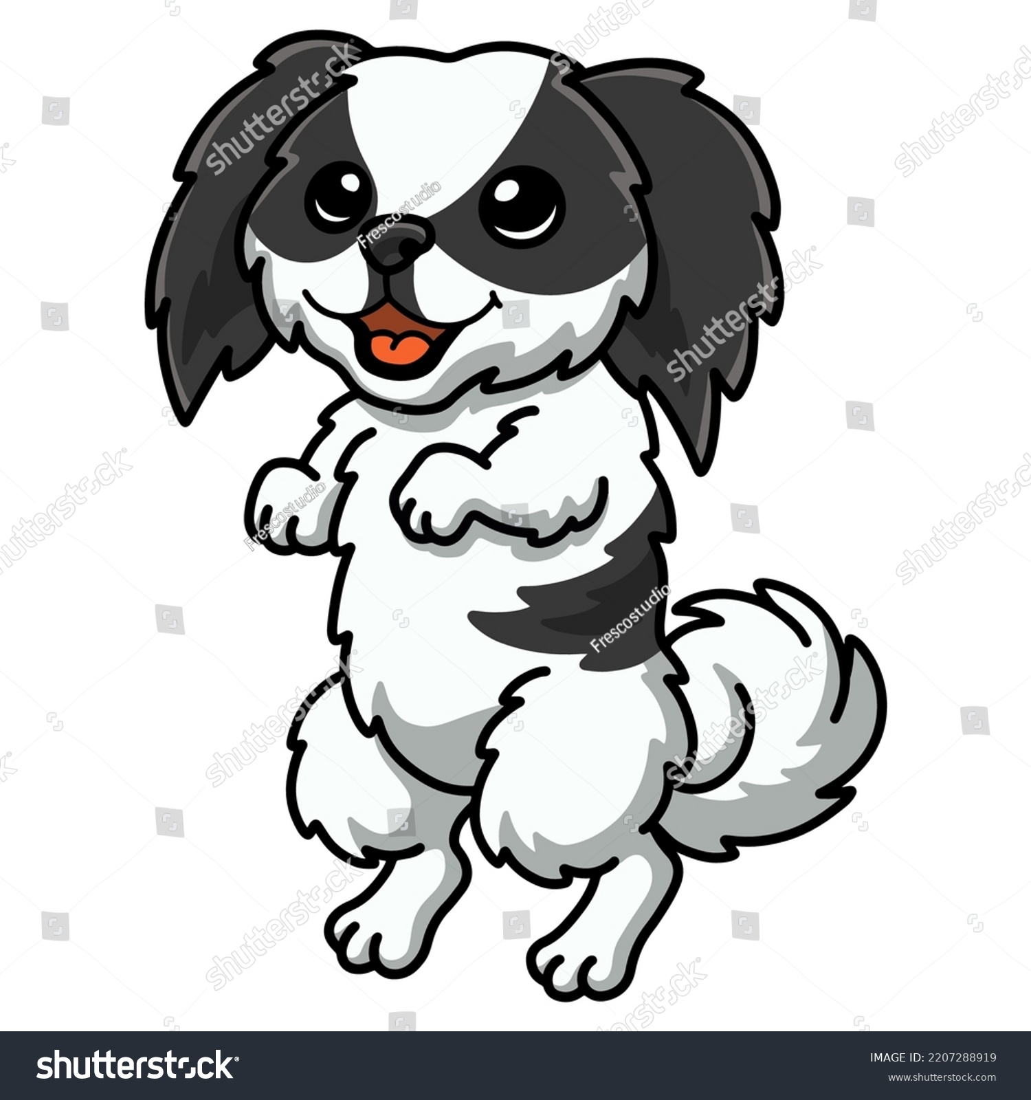 Cute japanese chin dog cartoon - Royalty Free Stock Vector 2207288919 ...