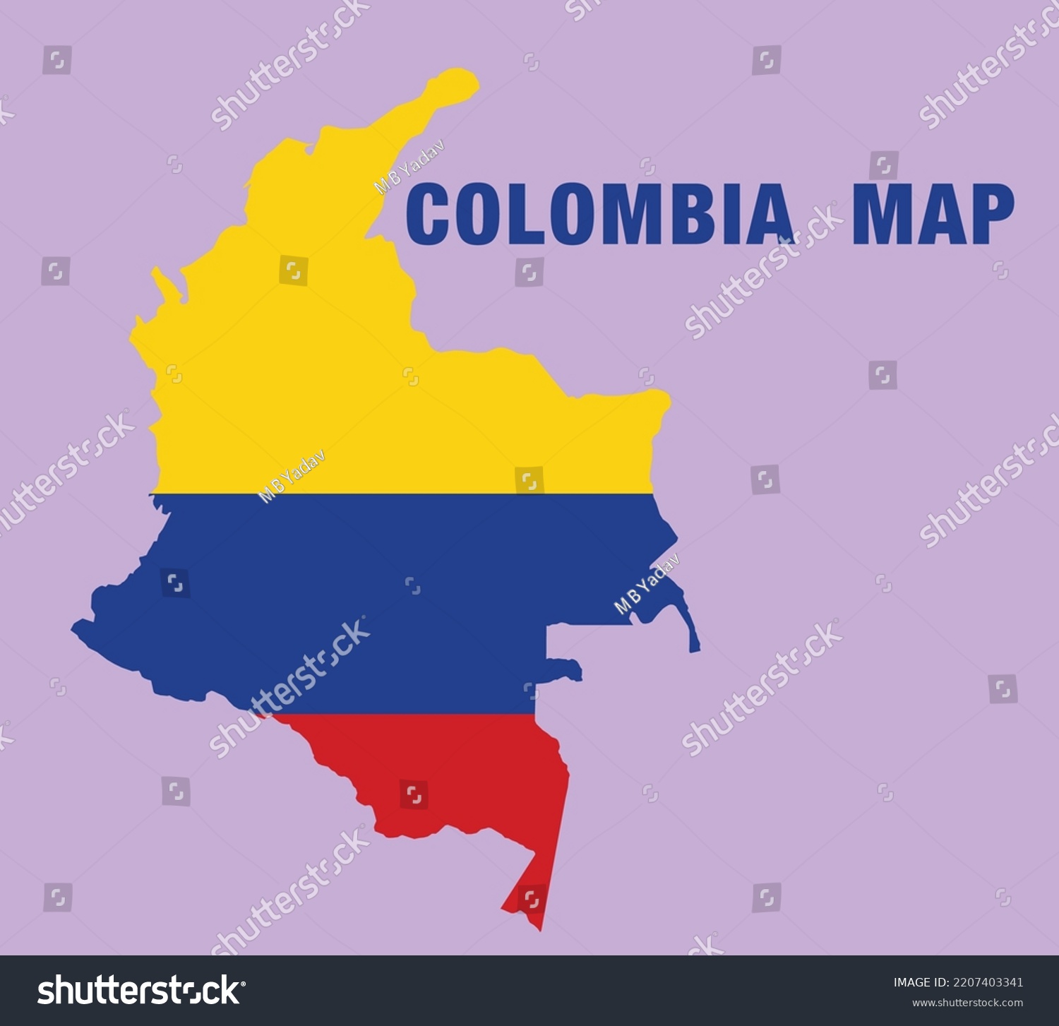 Map Of Colombia Map Colombia Of Vector Design Royalty Free Stock Vector 2207403341 