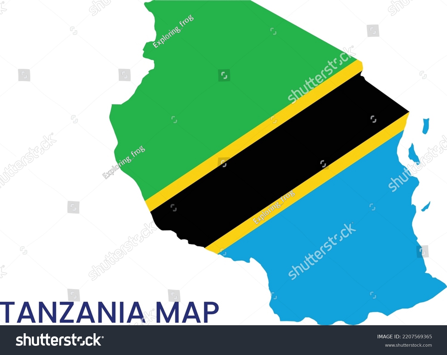 High Detailed Map Of Tanzania Outline Map Of Royalty Free Stock   Avopix 2207569365 