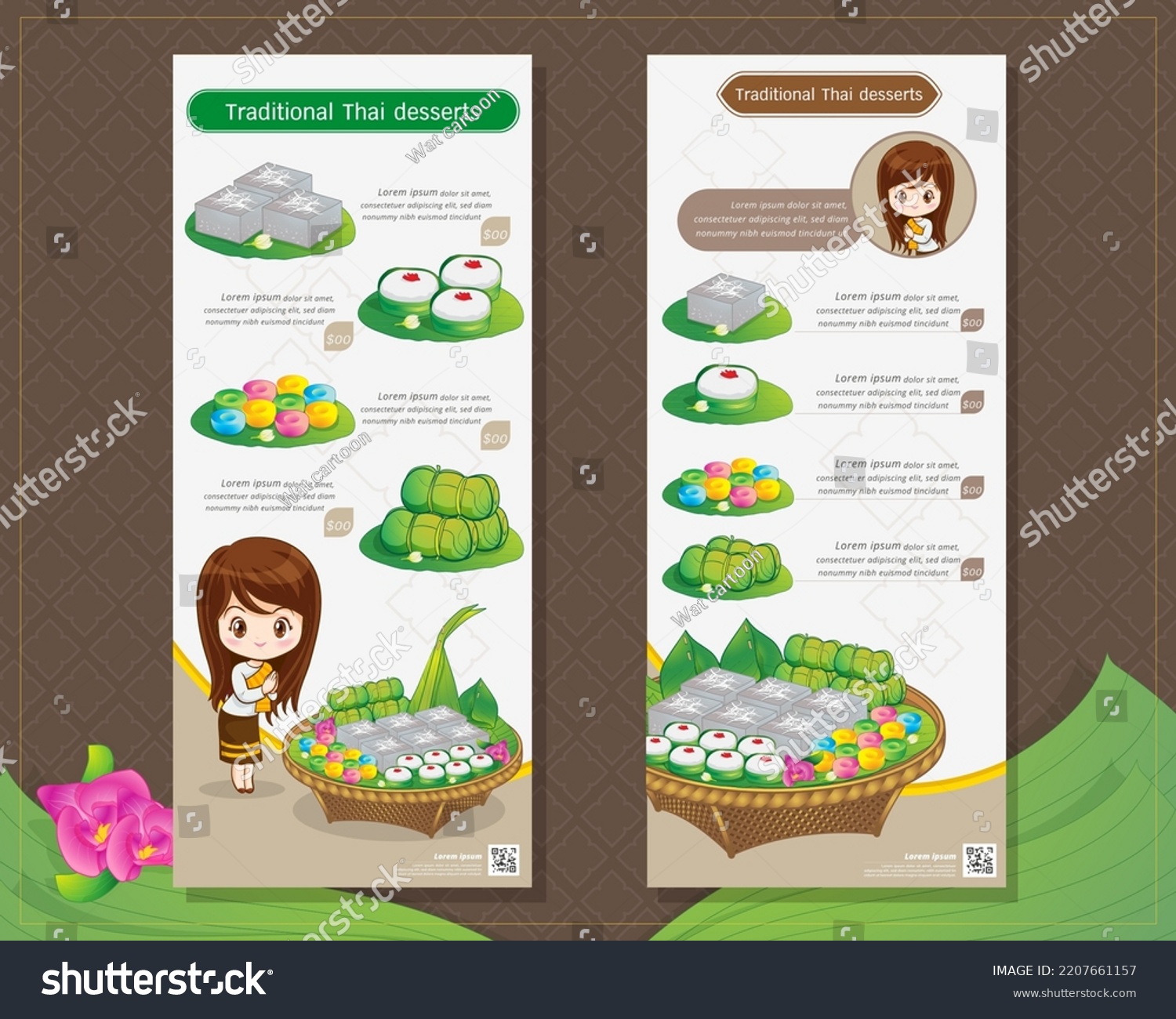 Thai woman cartoon character in traditional - Royalty Free Stock Vector ...