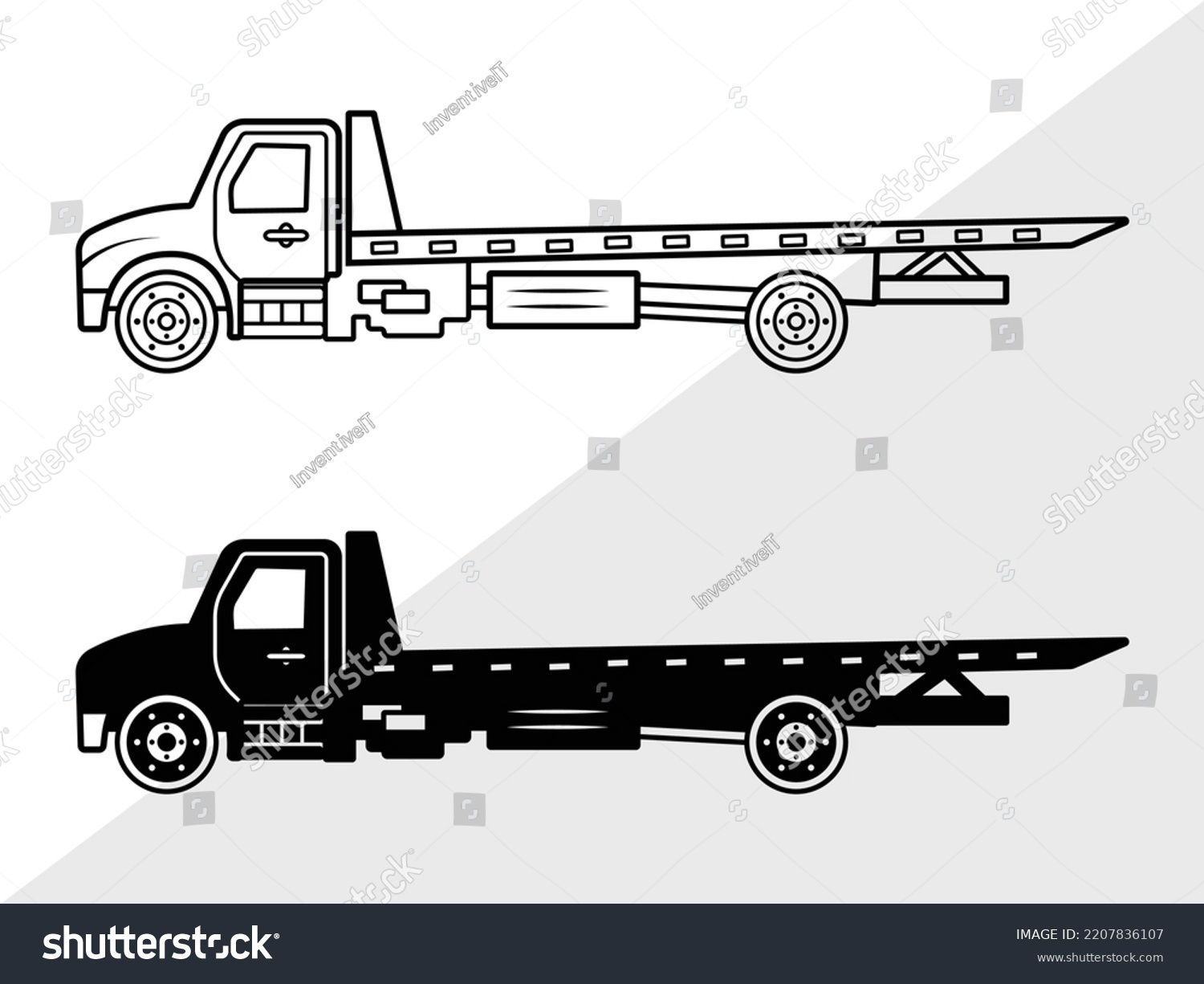 Rollback Truck SVG Printable Vector Illustration - Royalty Free Stock ...