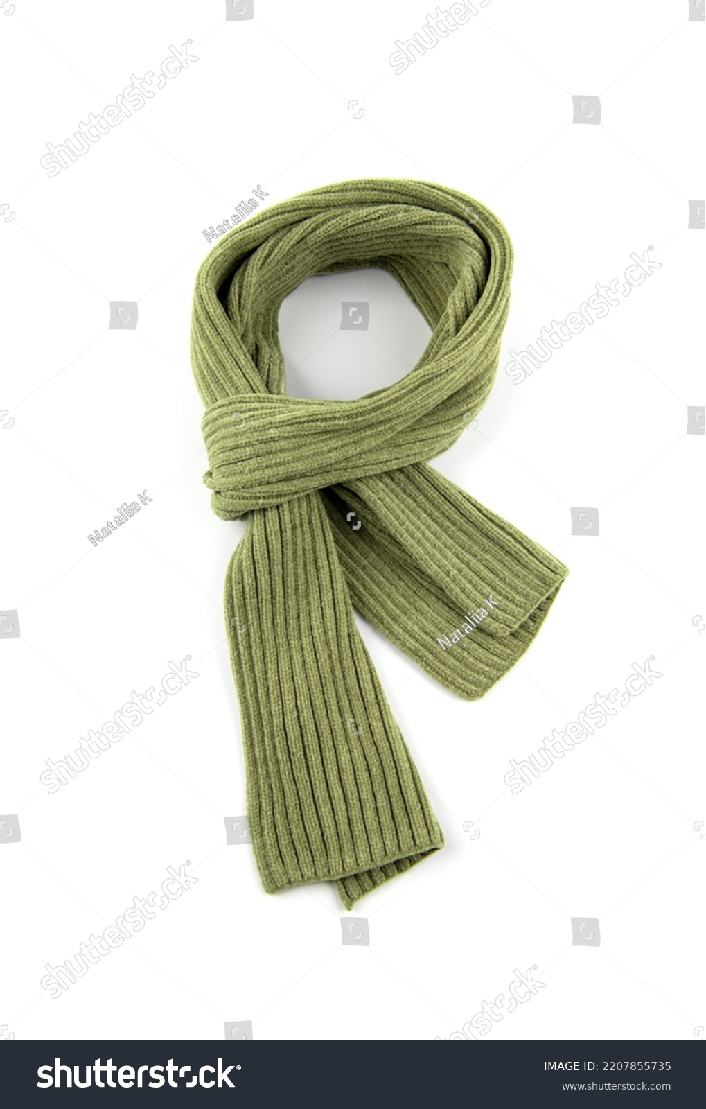 Green scarf on a white background. #2207855735