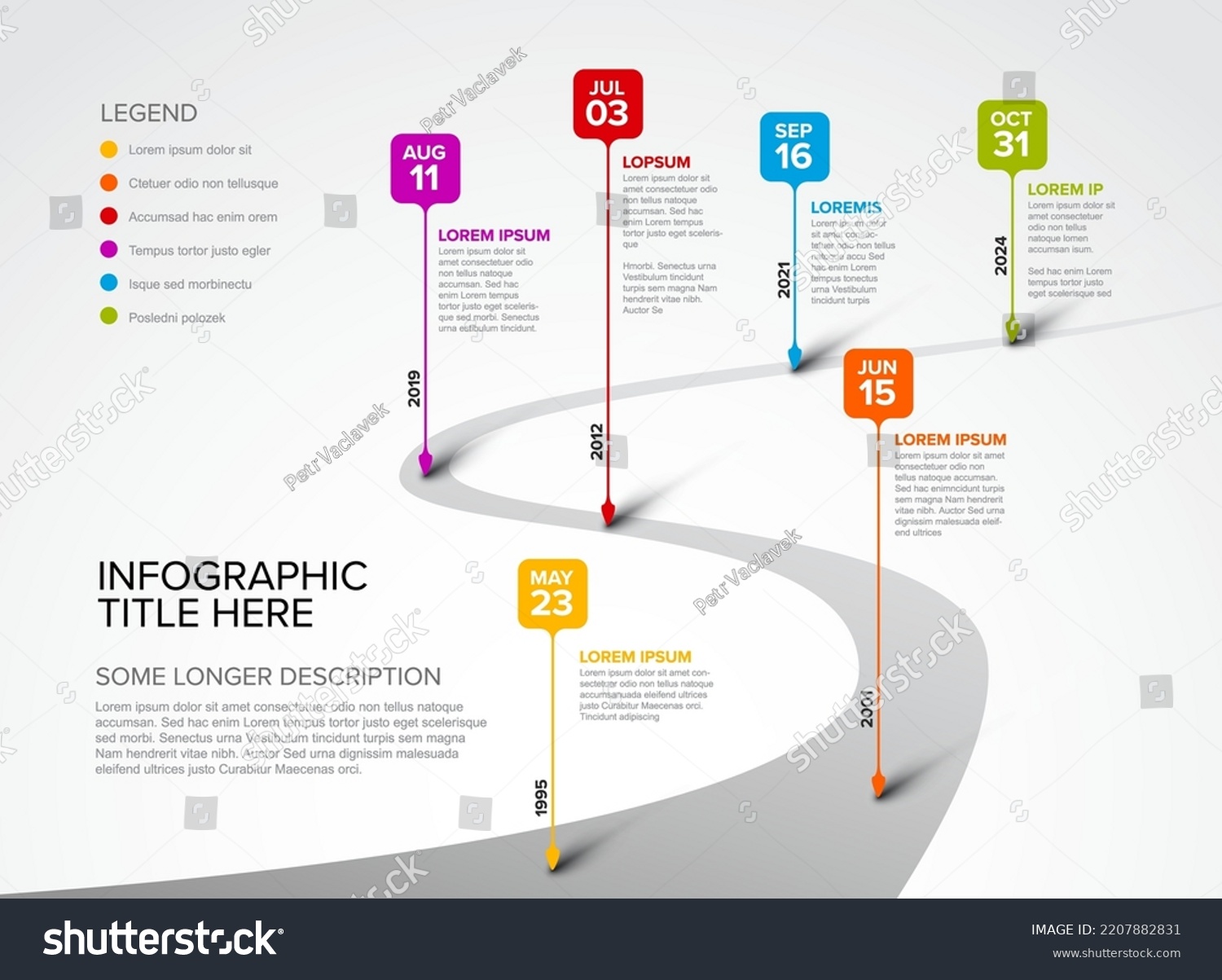 Colorful vector infographic timeline report - Royalty Free Stock Vector ...