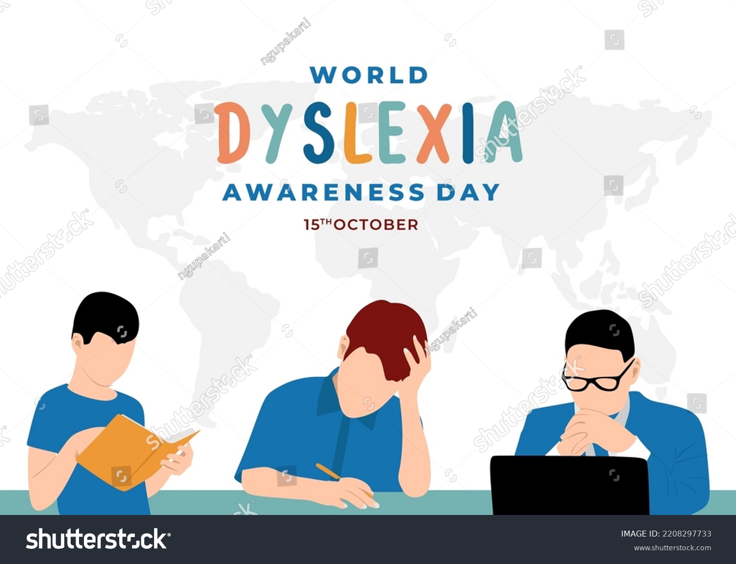 World dyslexia awareness day background - Royalty Free Stock Vector ...