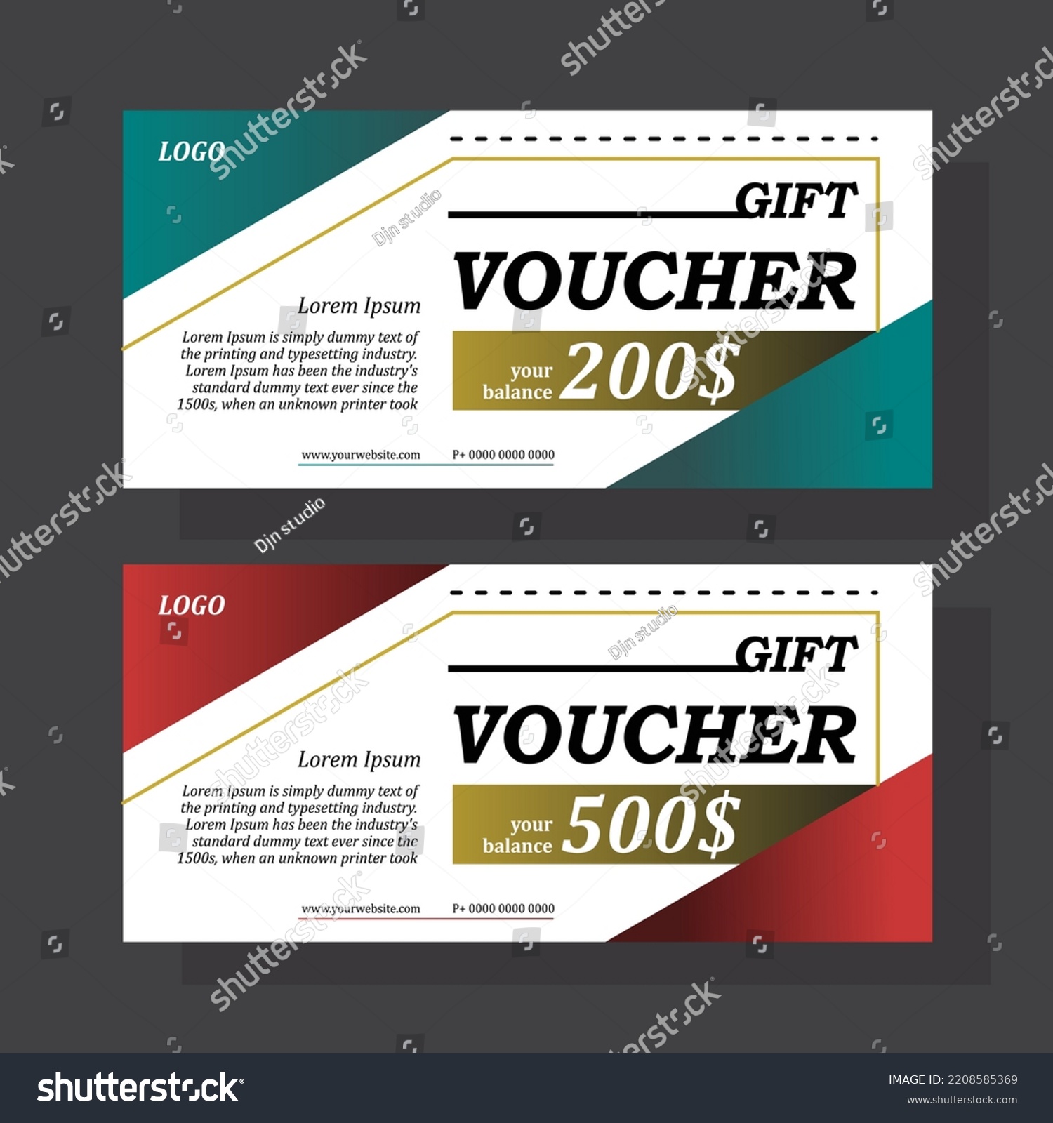 A Gift Voucher Template To Get A Prize Money Of - Royalty Free Stock 