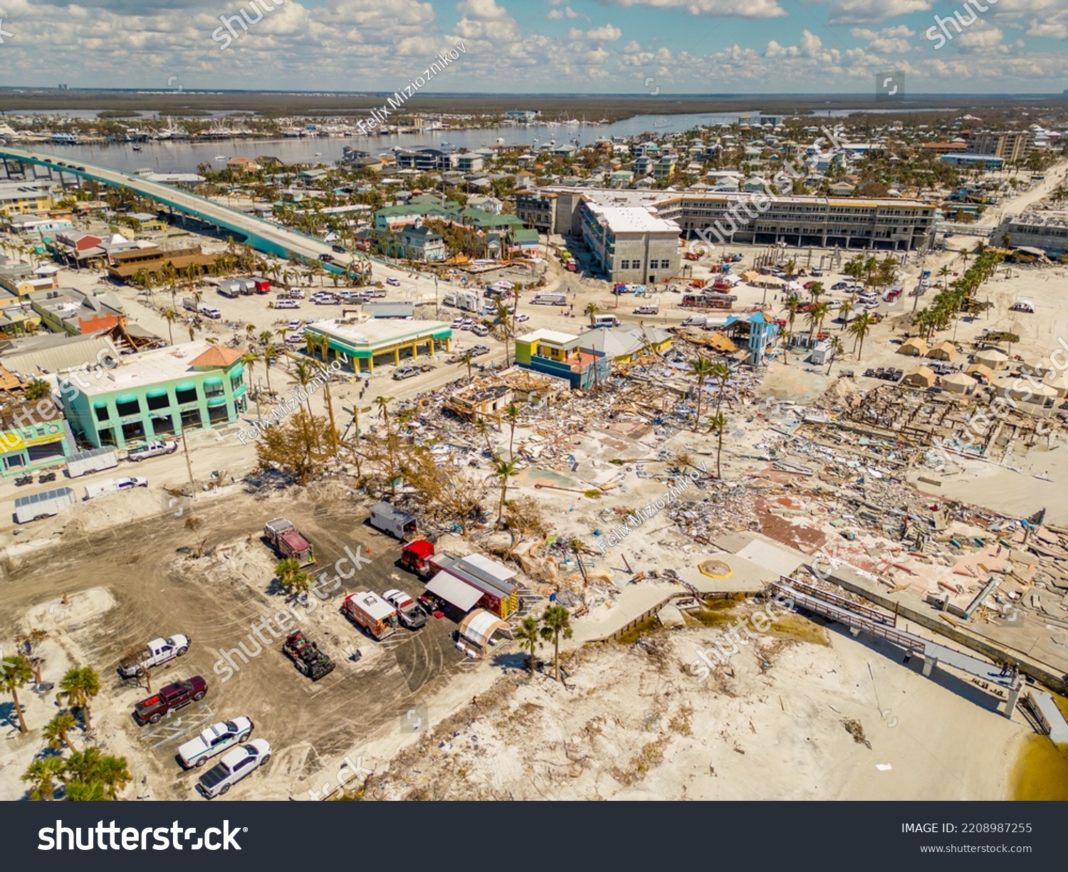 Massive destruction on Fort Myers Beach aftermath Hurricane Ian #2208987255