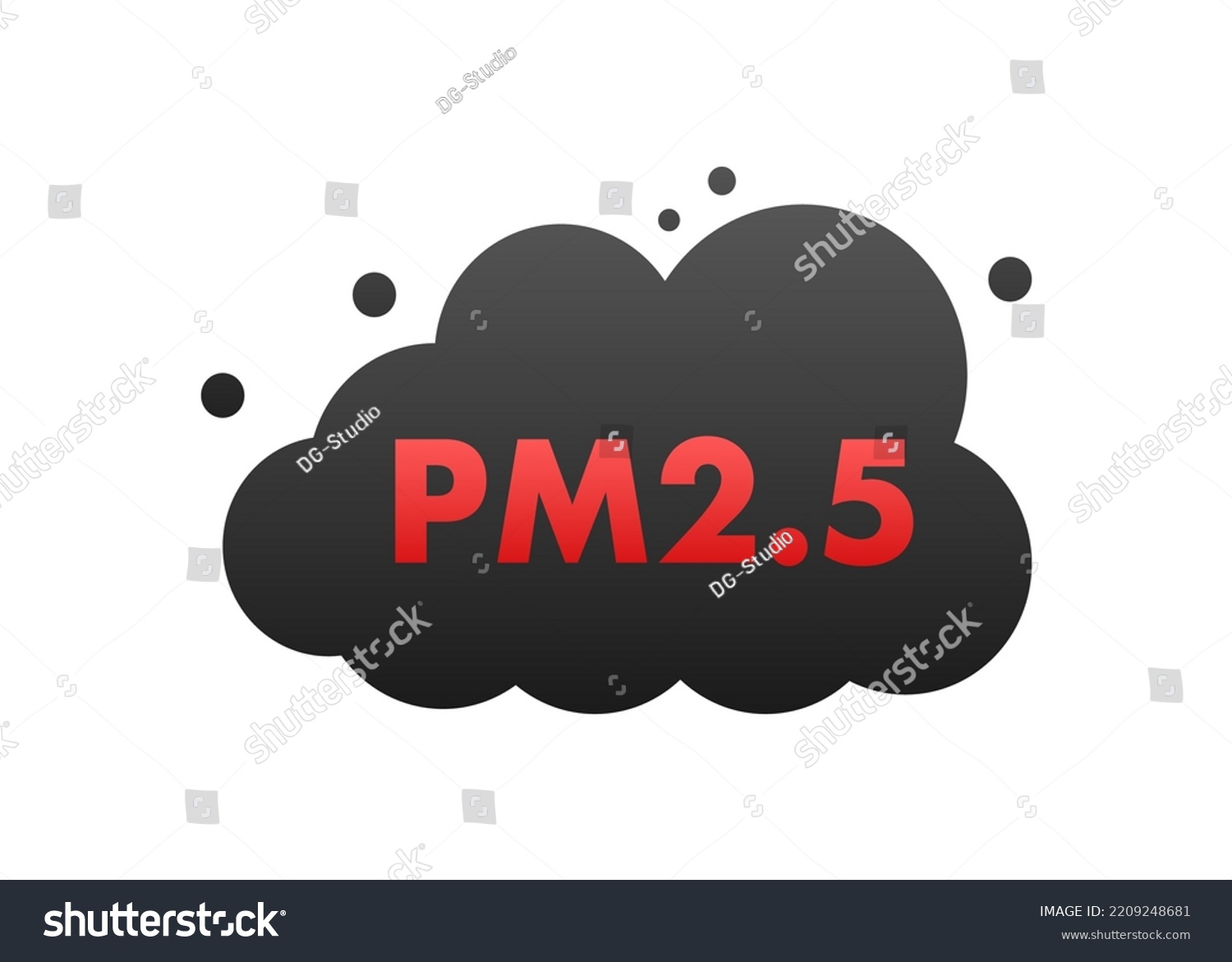 Air Pollution icon, PM 2,5. Prevention sign. Vector stock illustration. #2209248681