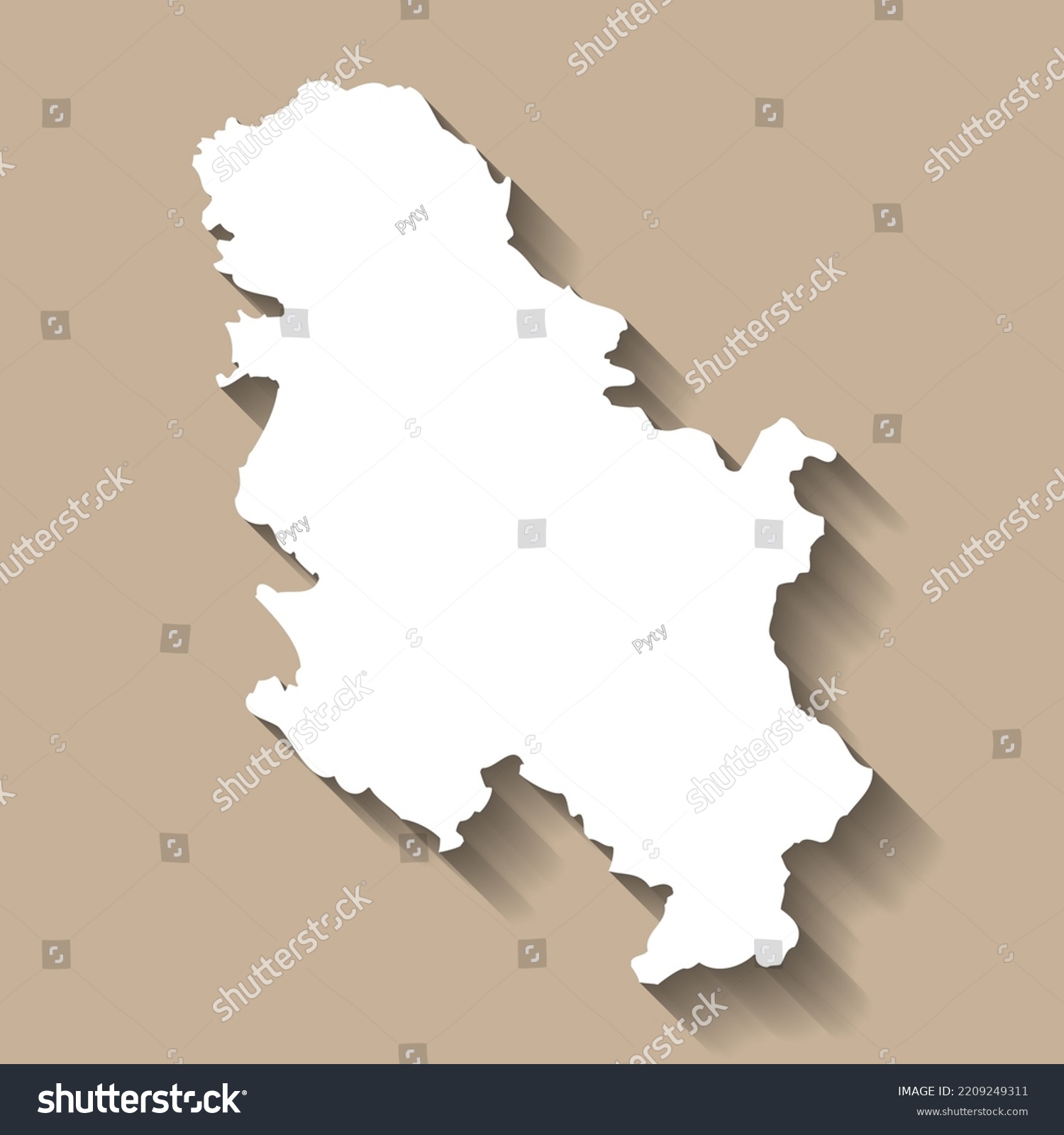 Serbia vector country map silhouette Royalty Free Stock Vector