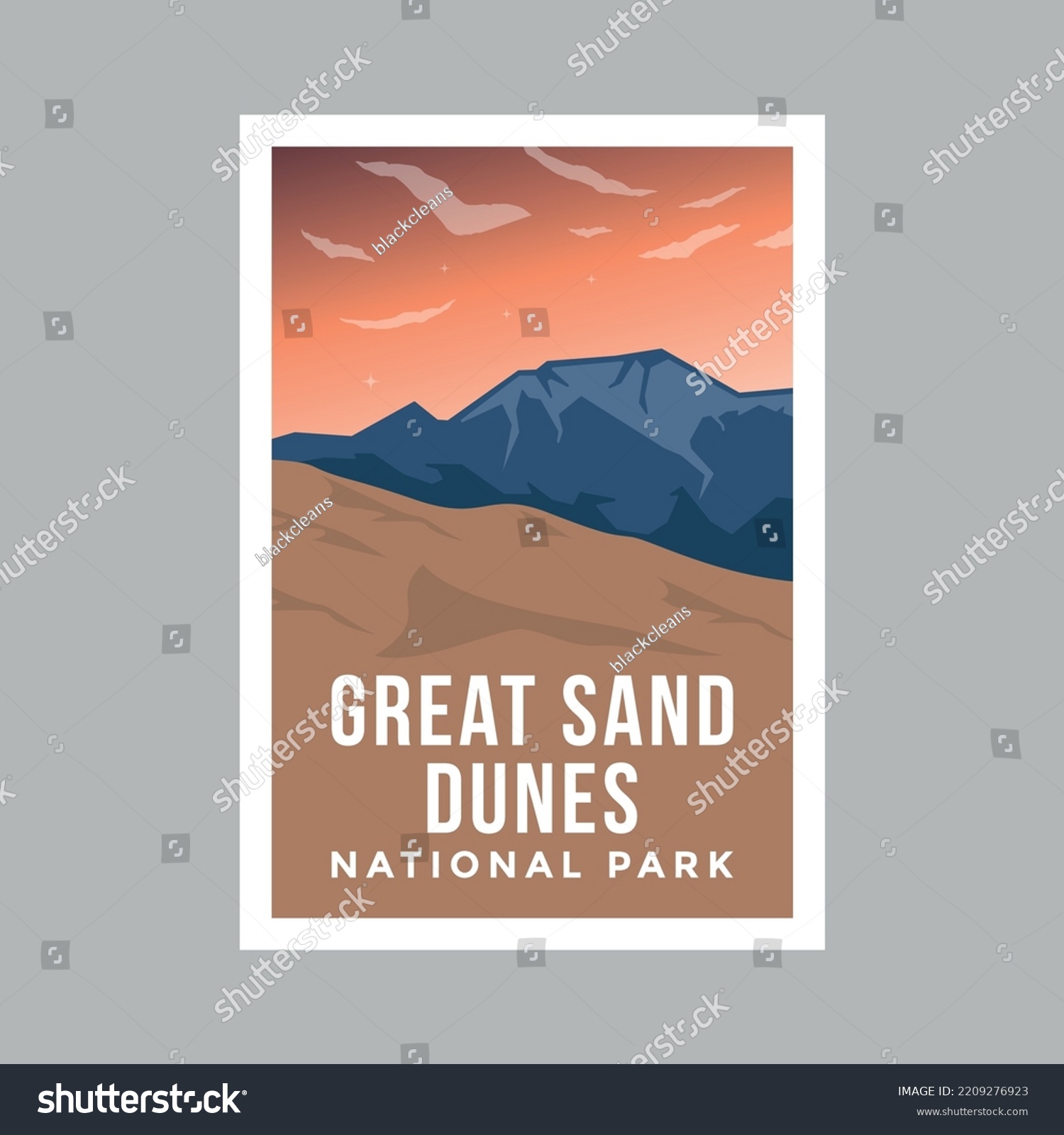 Great Sand Dunes National Park poster - Royalty Free Stock Vector ...