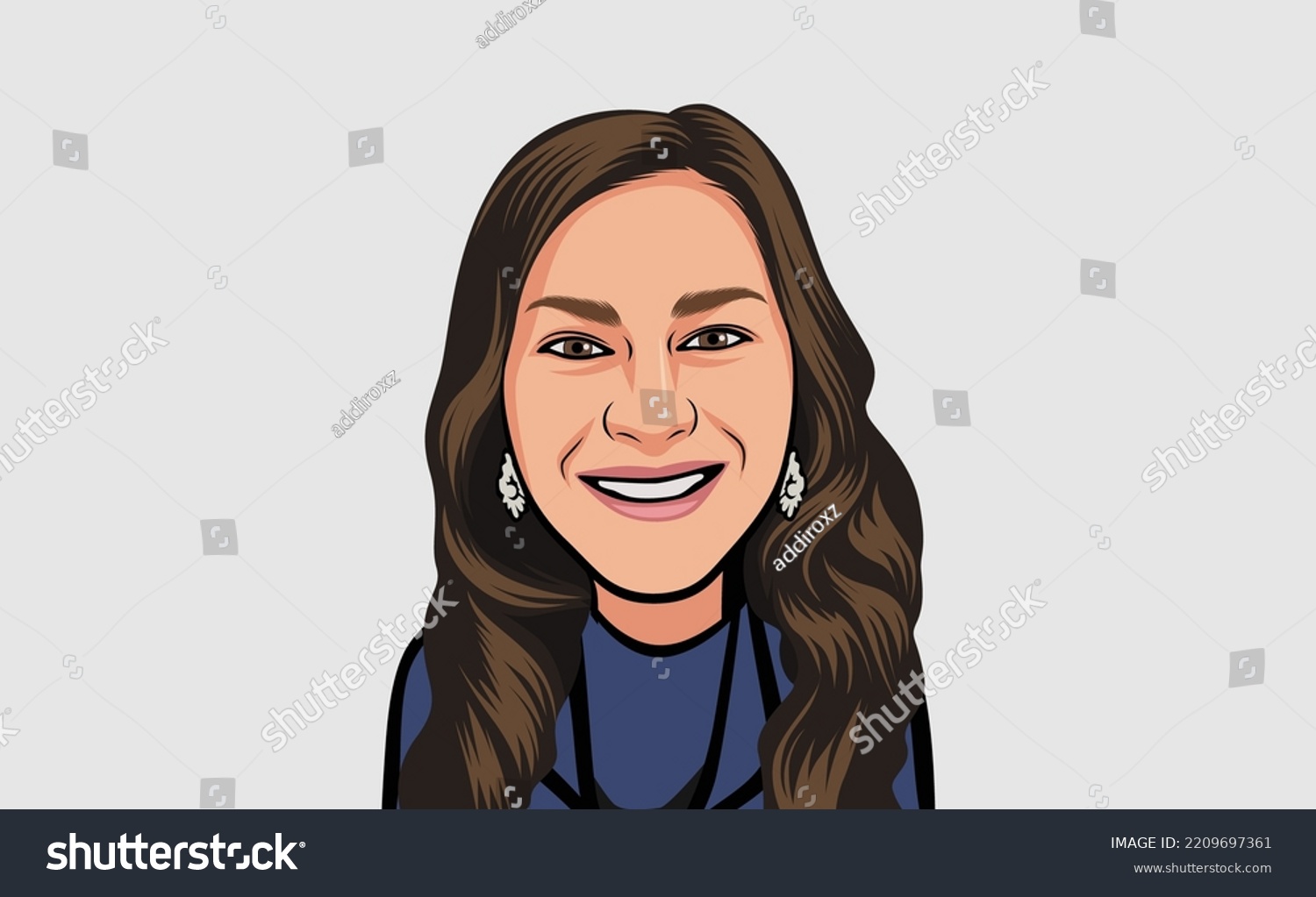 Female Face Caricature Design Vector - Royalty Free Stock Vector ...