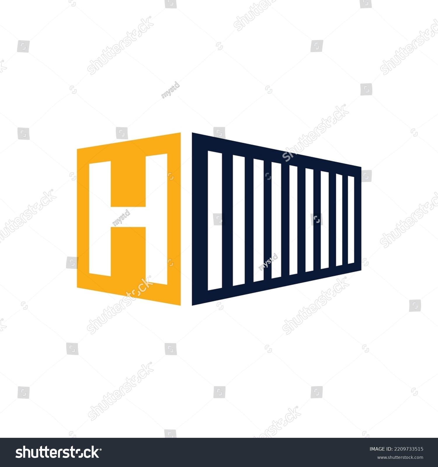 Container logo design with letter H - Royalty Free Stock Vector ...