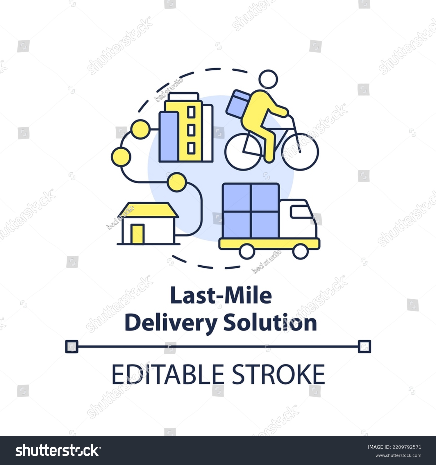 Last Mile Delivery Solution Concept Icon. - Royalty Free Stock Vector ...