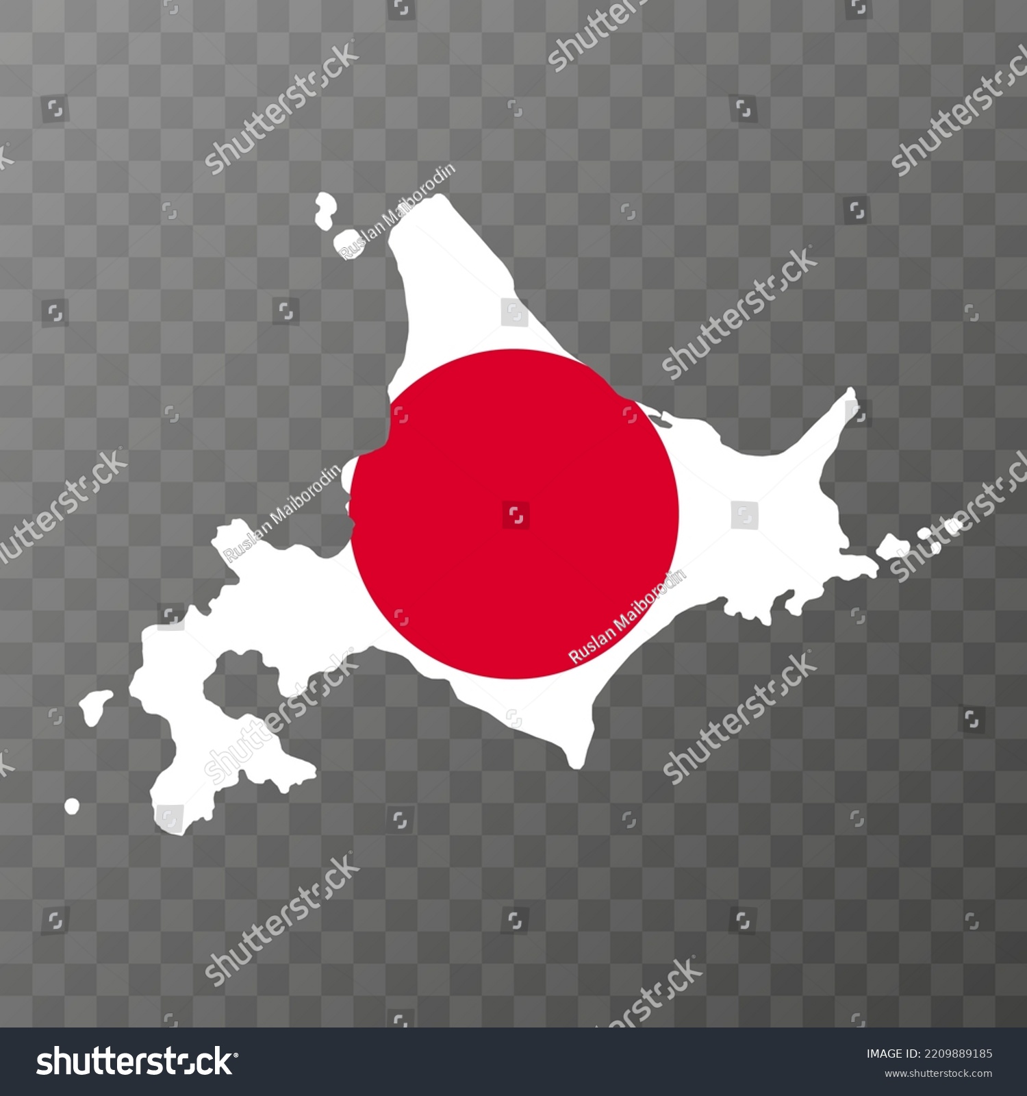 Hokkaido Map Japan Region Vector Illustration Royalty Free Stock