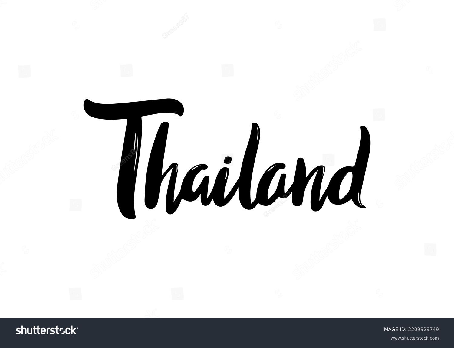 Thailand Lettering. Handwritten country name. - Royalty Free Stock ...