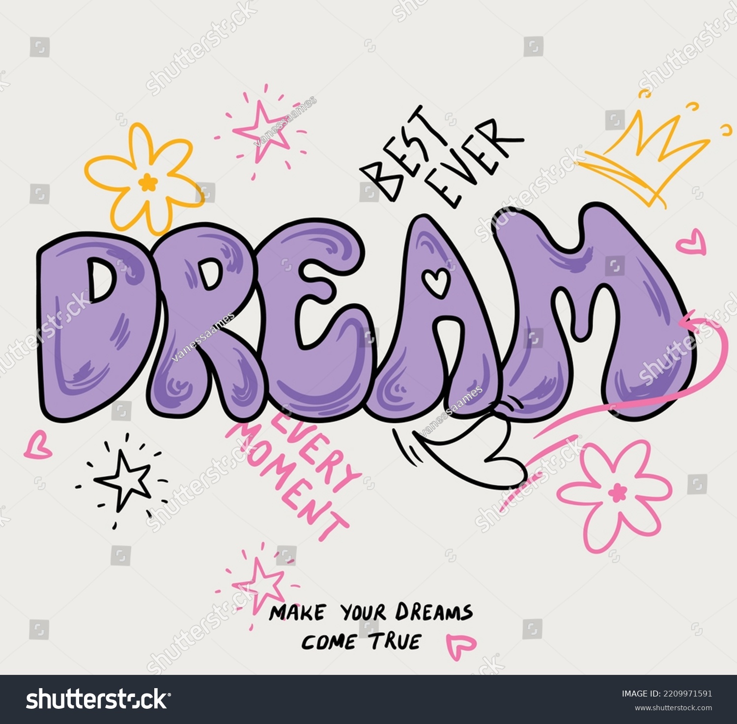Slogan dream. Vector illustration. vector slogan  #2209971591