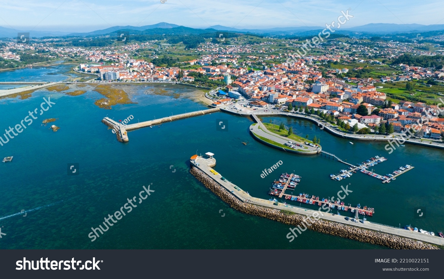 Aerial view of Cambados in Galicia #2210022151