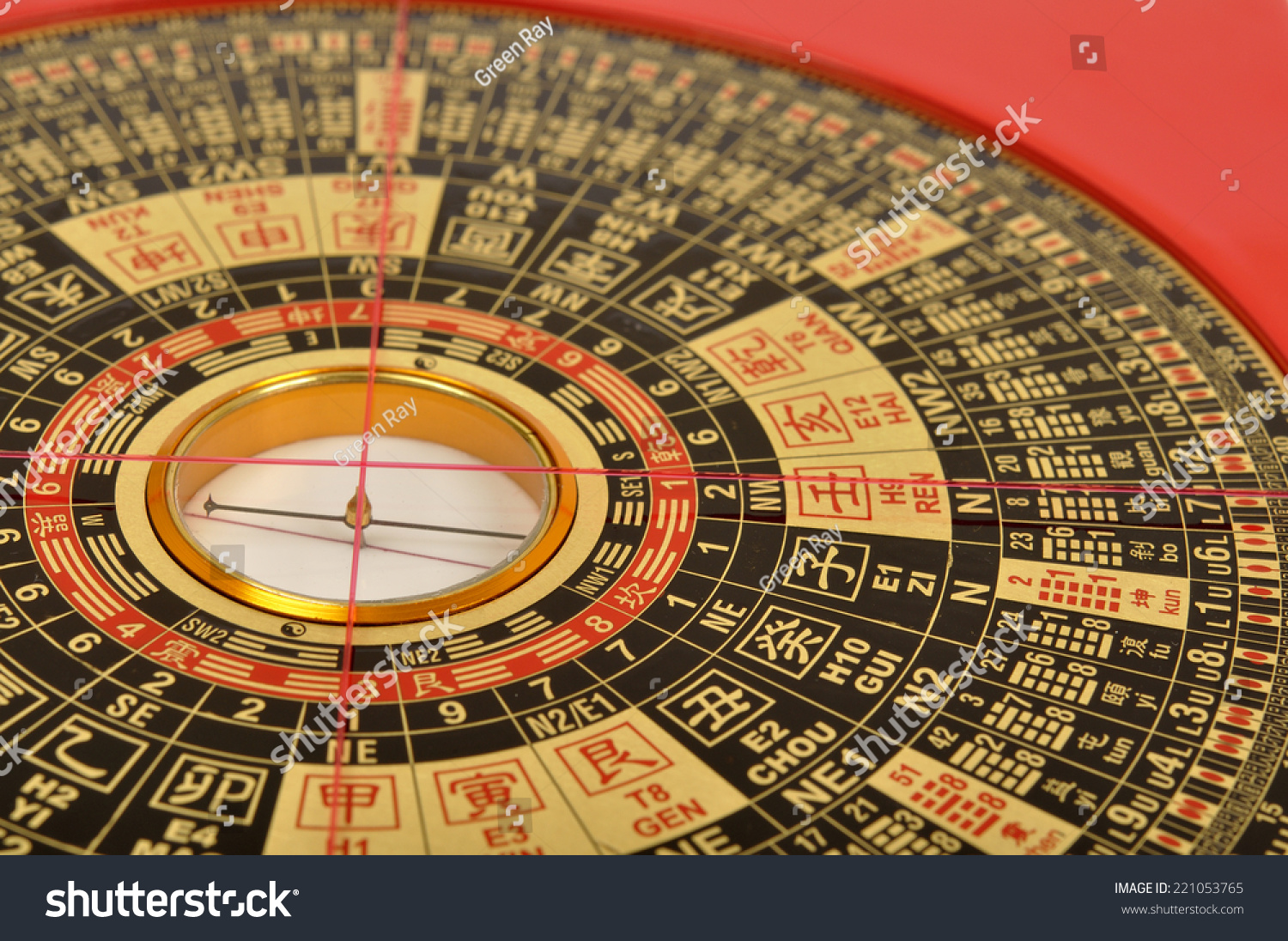 Chinese Lo Pan compass, used in Feng Shui. #221053765