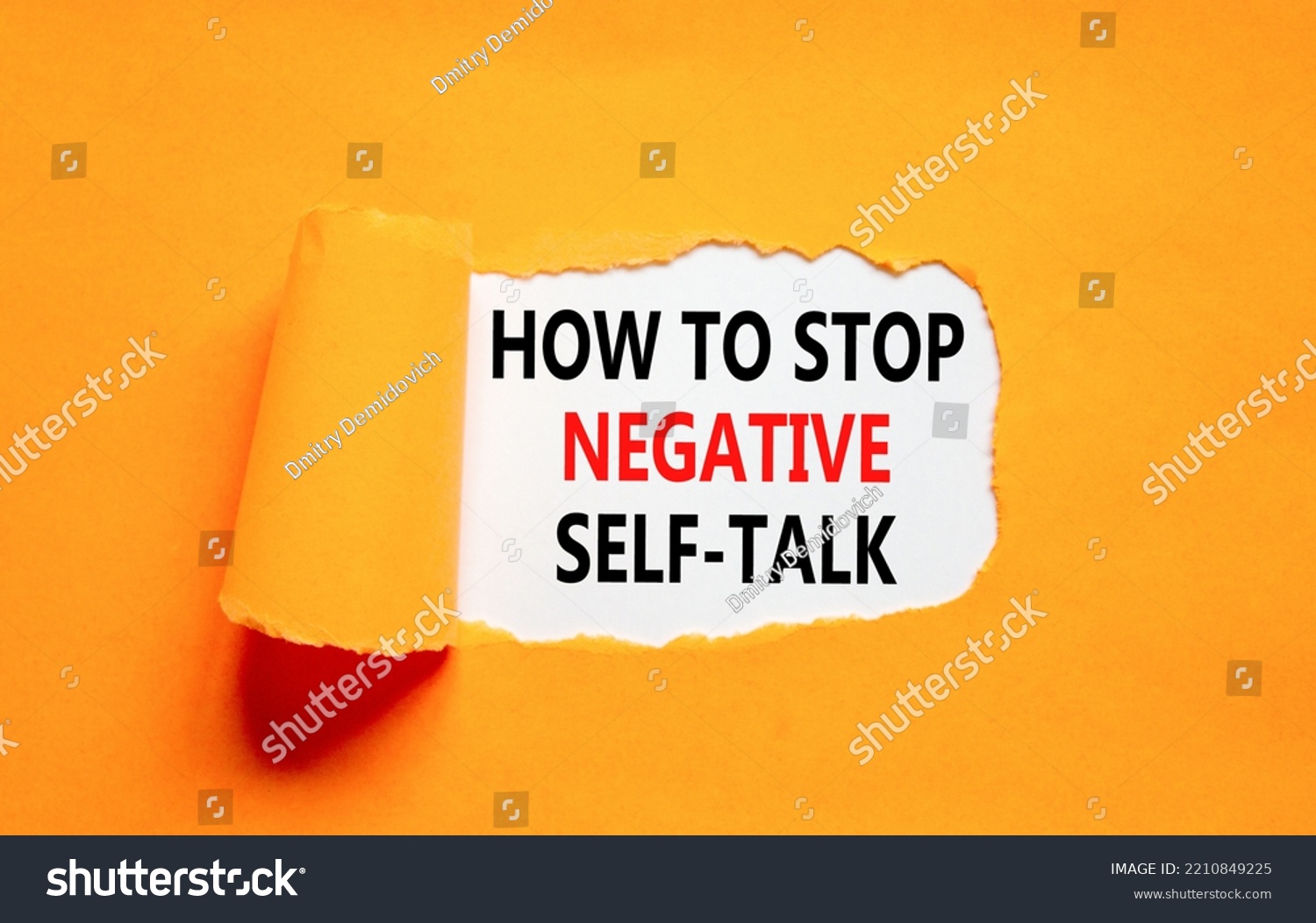 Stop negative self-talk symbol. Concept words - Royalty Free Stock ...