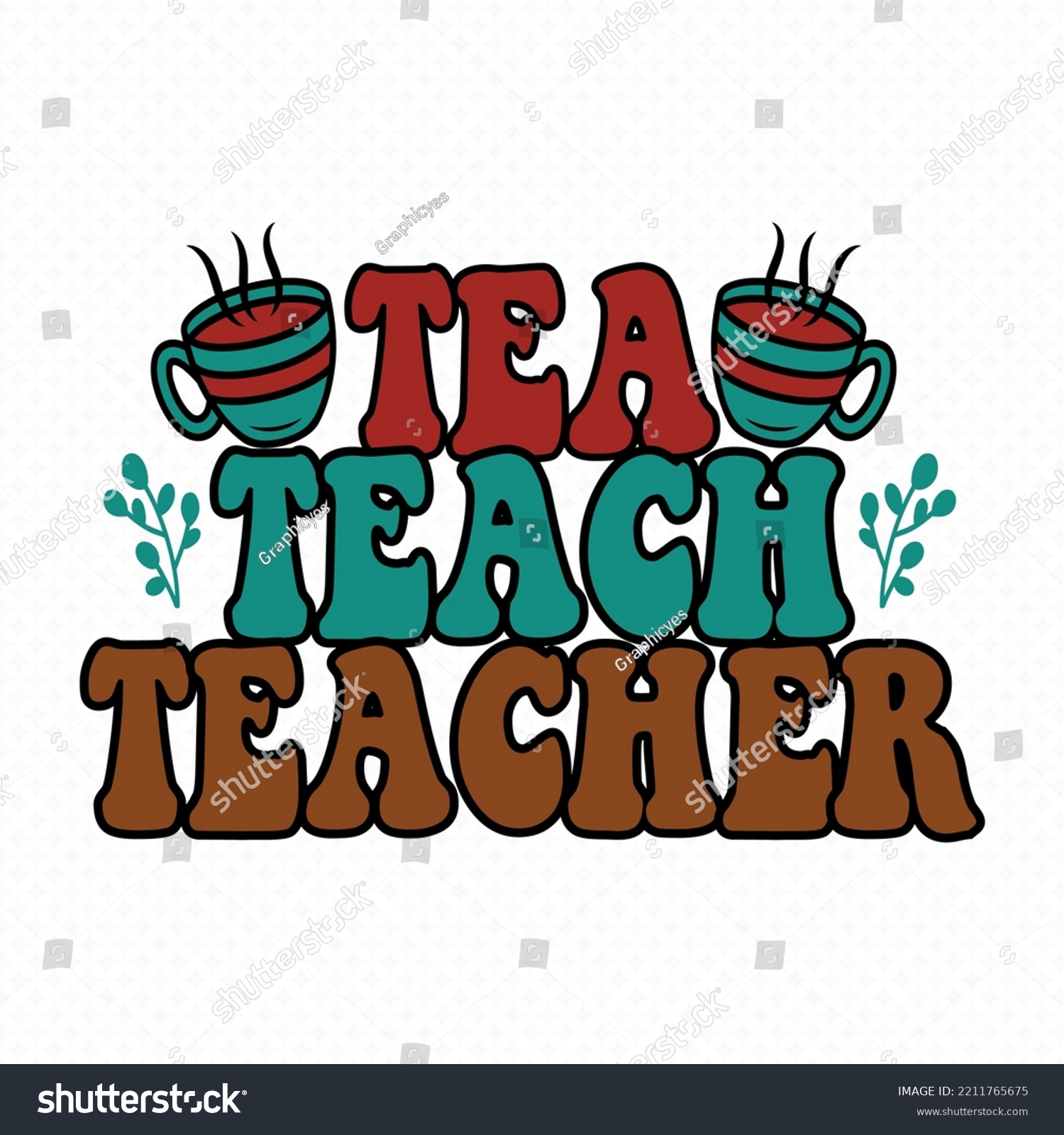 Teacher Retro Groovy Vector Design Teacher Cut Royalty Free Stock Vector 2211765675 2302