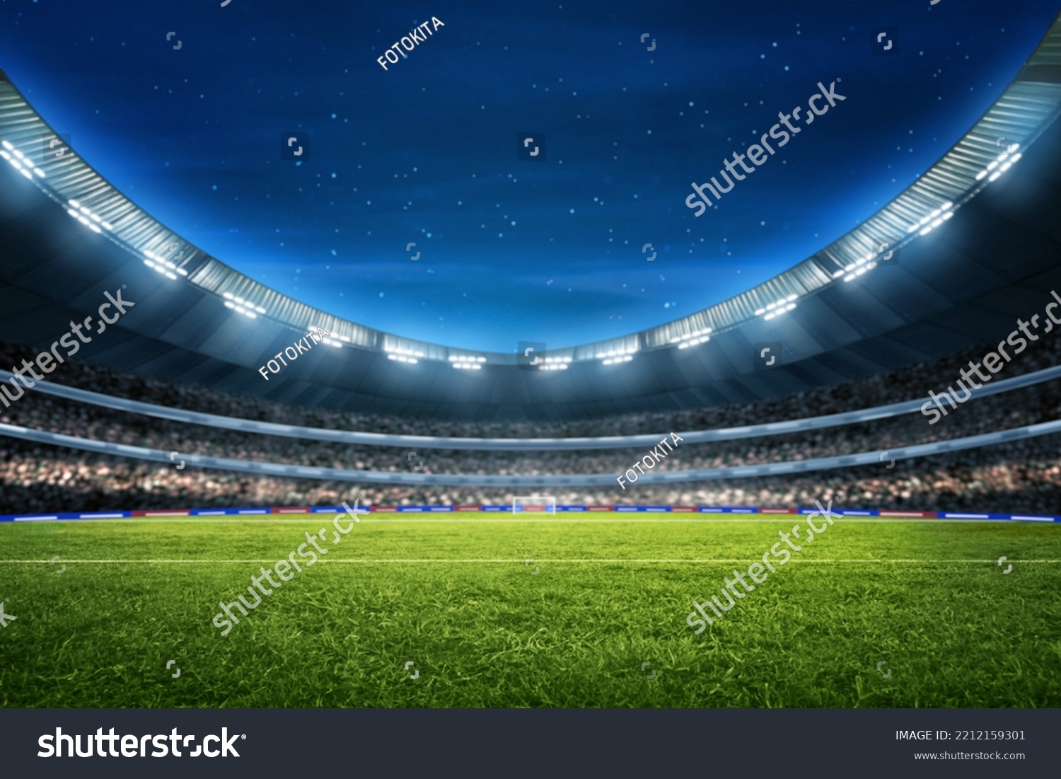 Soccer stadium field, soccer background #2212159301
