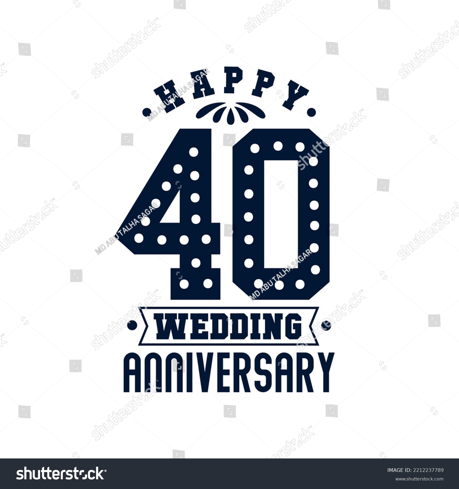 40 Anniversary celebration, Happy 40th Wedding - Royalty Free Stock ...