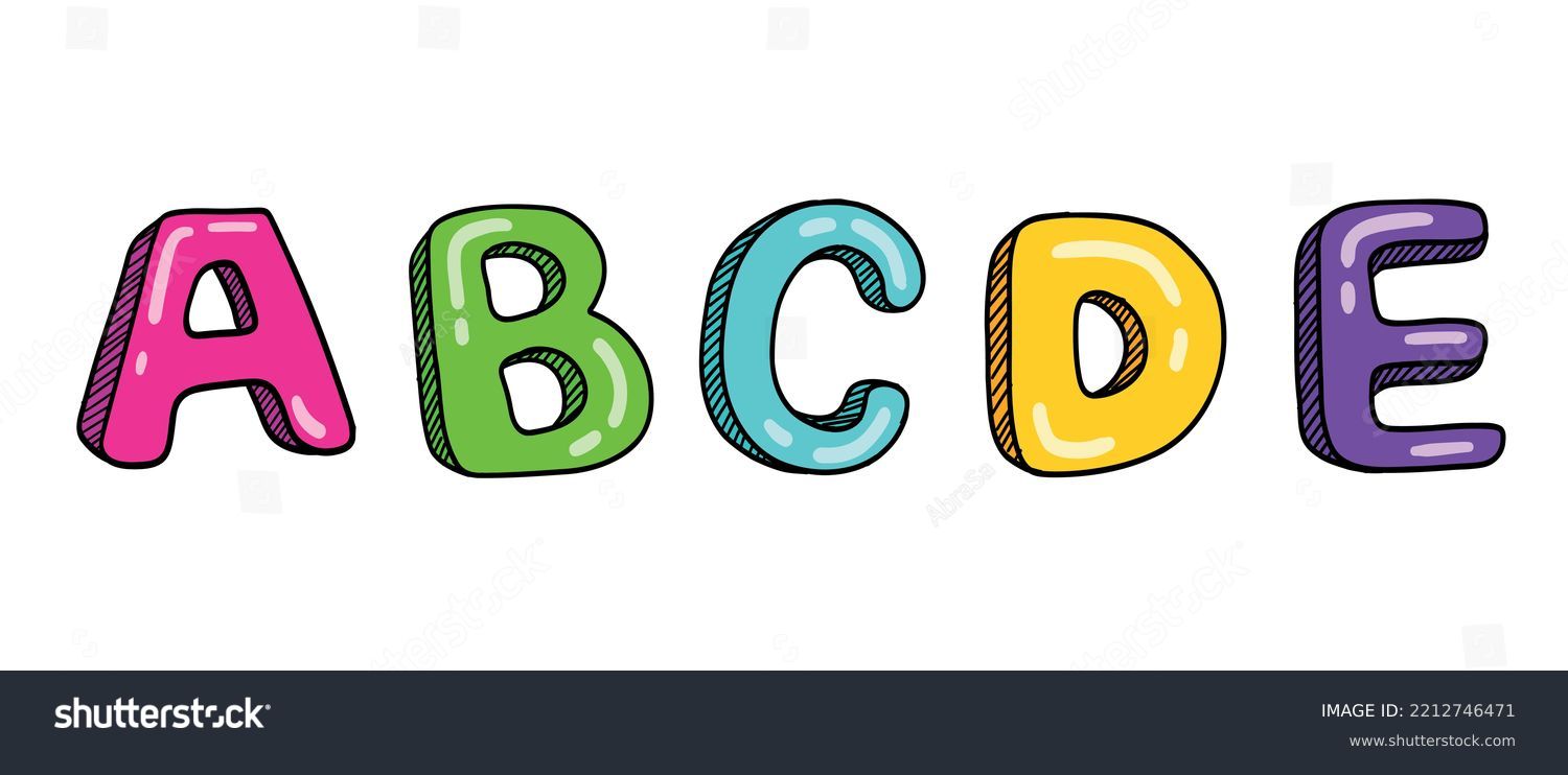 ABCDE Hand Drawn Alphabet Letters kids cover - Royalty Free Stock ...