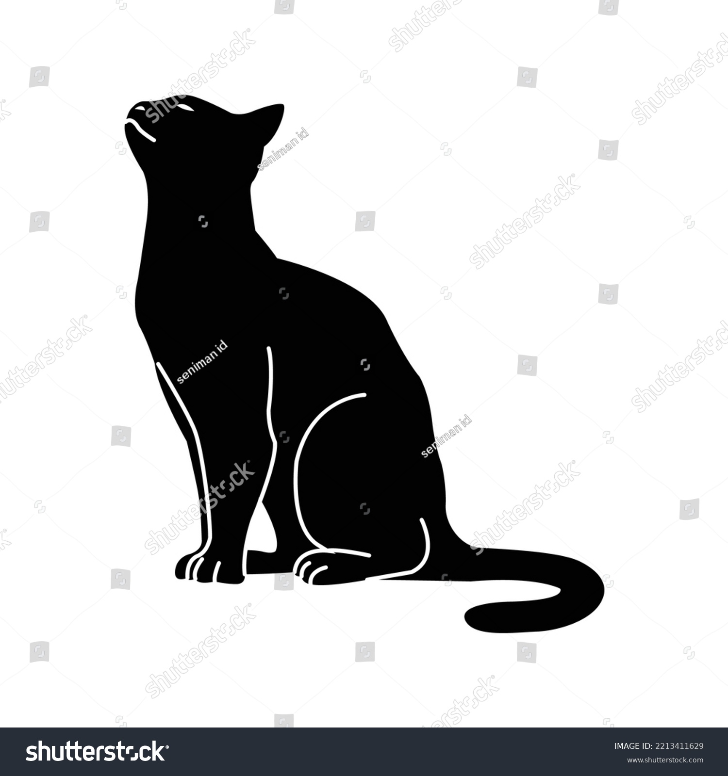 tomcat silhouette design sitting and - Royalty Free Stock Vector ...