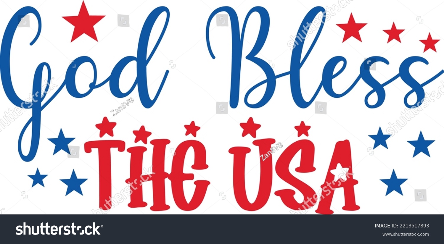 God Bless the USA vector file, 4th of July svg - Royalty Free Stock ...