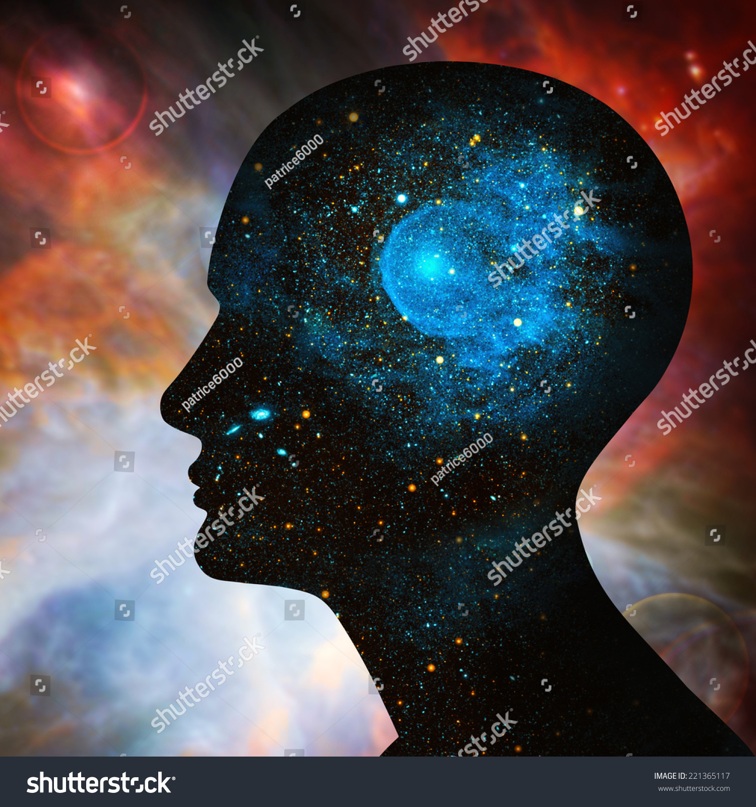 human head, space of Elements of this image furnished by NASA #221365117