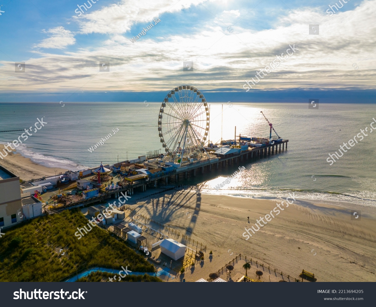 Ferris Wheel on Steel Pier next to Boardwalk in Atlantic City, New Jersey NJ, USA.  #2213694205